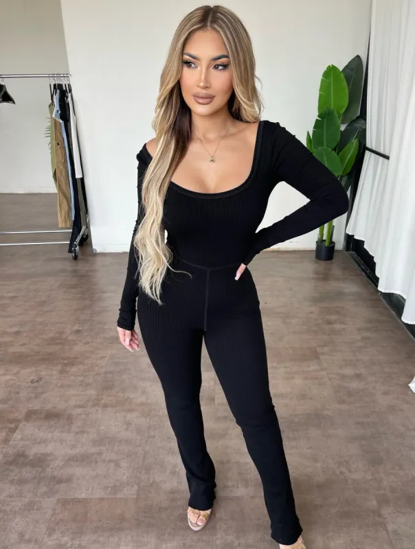Jamie Flare Jumpsuit(Black) sold by OOTDFash