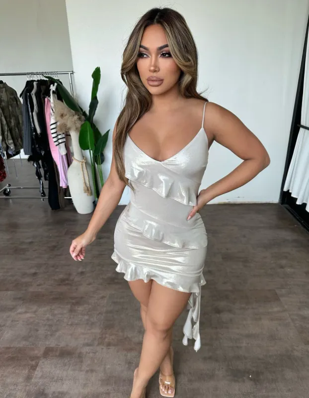 Nancy Dress (Gold) sold by OOTDFash