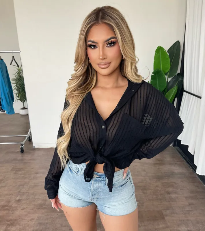 Vero Stripe Shirt(Black) sold by OOTDFash