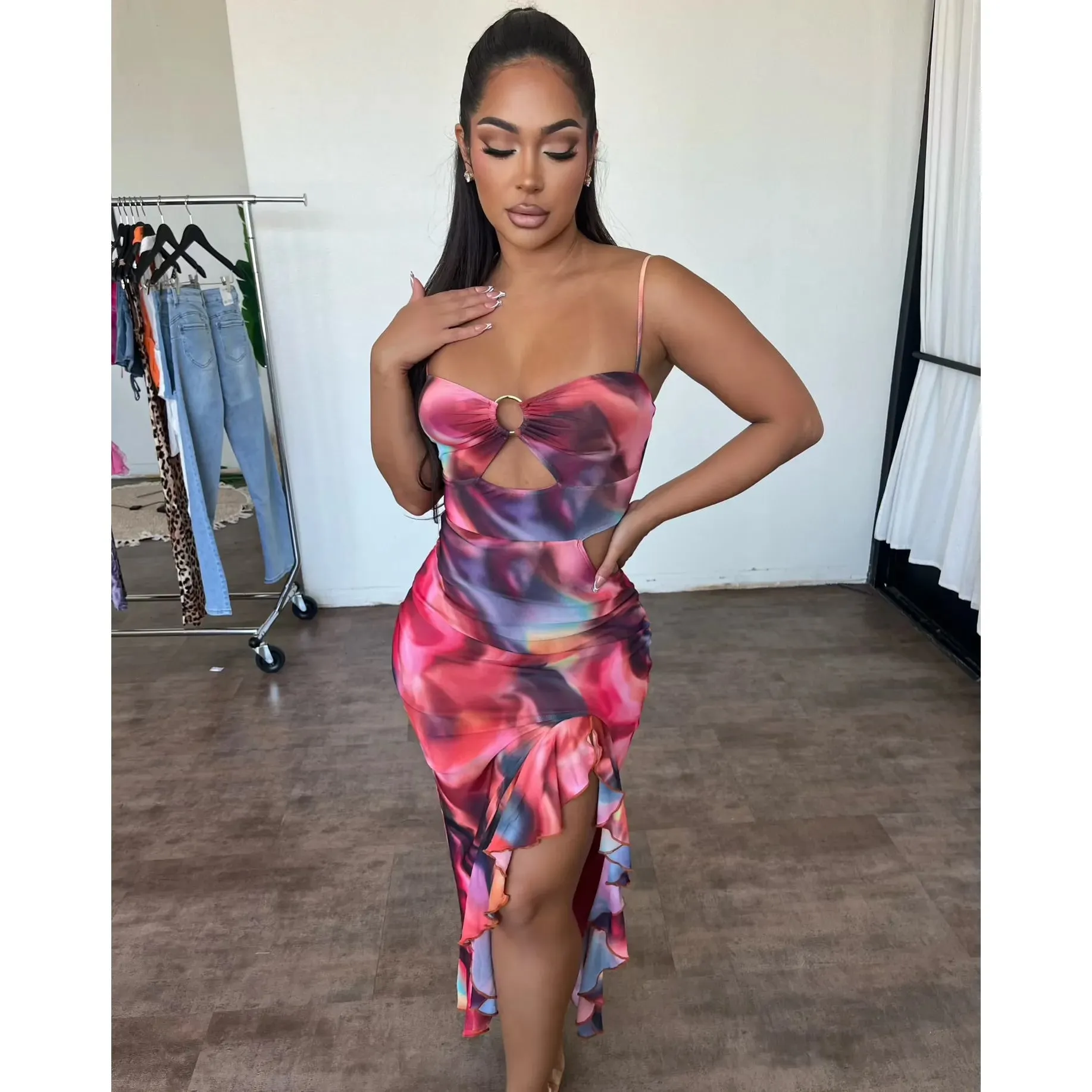 Vanessa Dress (Coral Blue) sold by OOTDFash