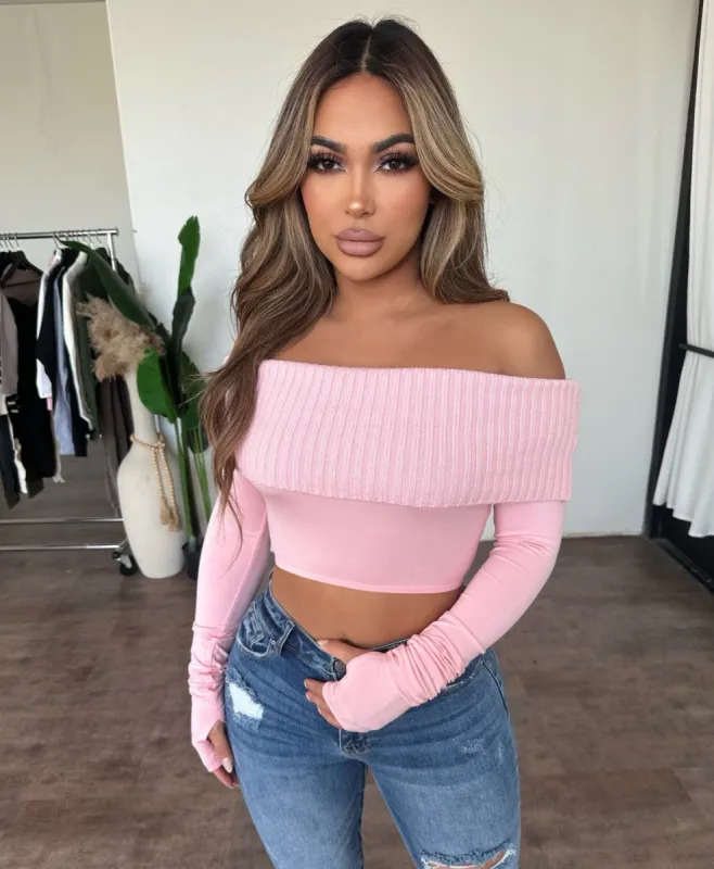 Lena Sweater Top (Blush) sold by OOTDFash