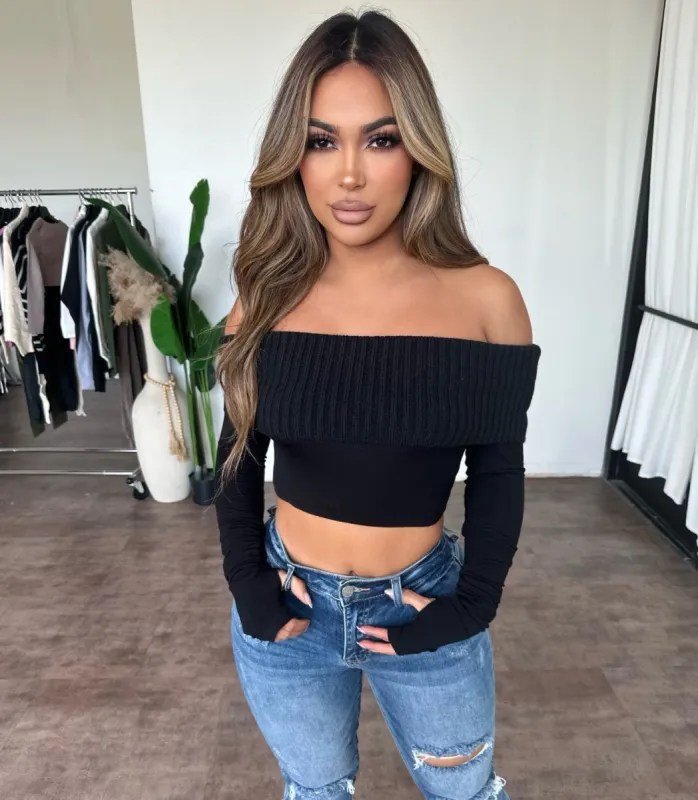 Lena Sweater Top (Black) sold by OOTDFash