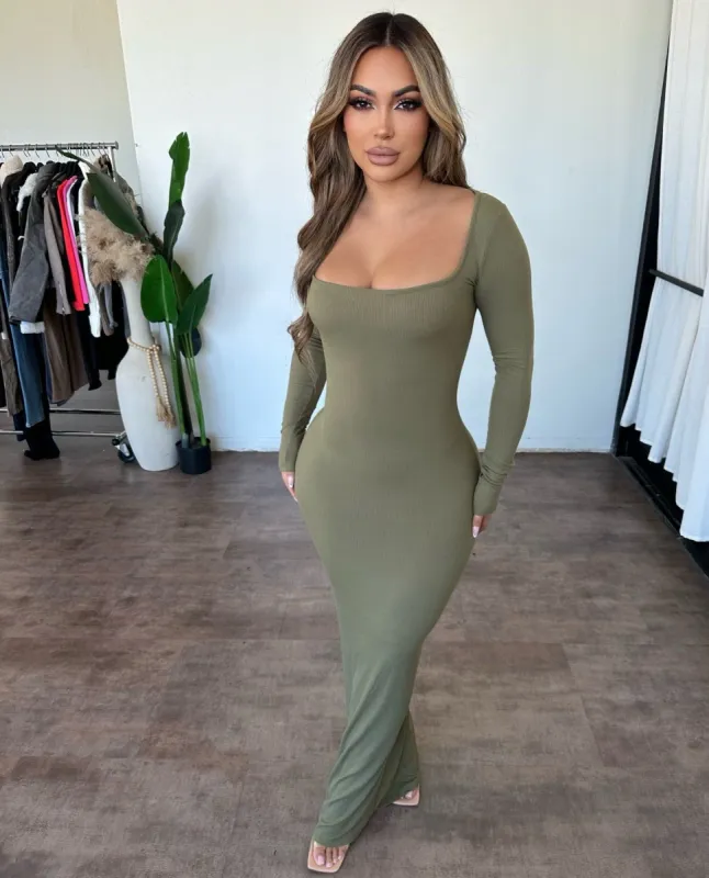 Ellasandra Dress (Olive) sold by OOTDFash