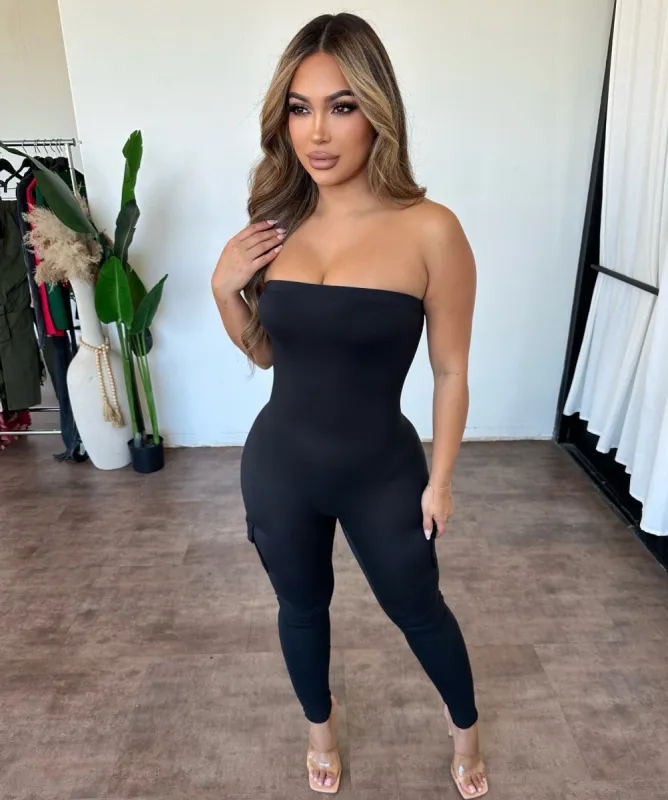 Angelina Jumpsuit (Black) sold by OOTDFash