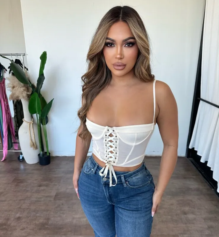 Izabella Corset Top(Cream) sold by OOTDFash