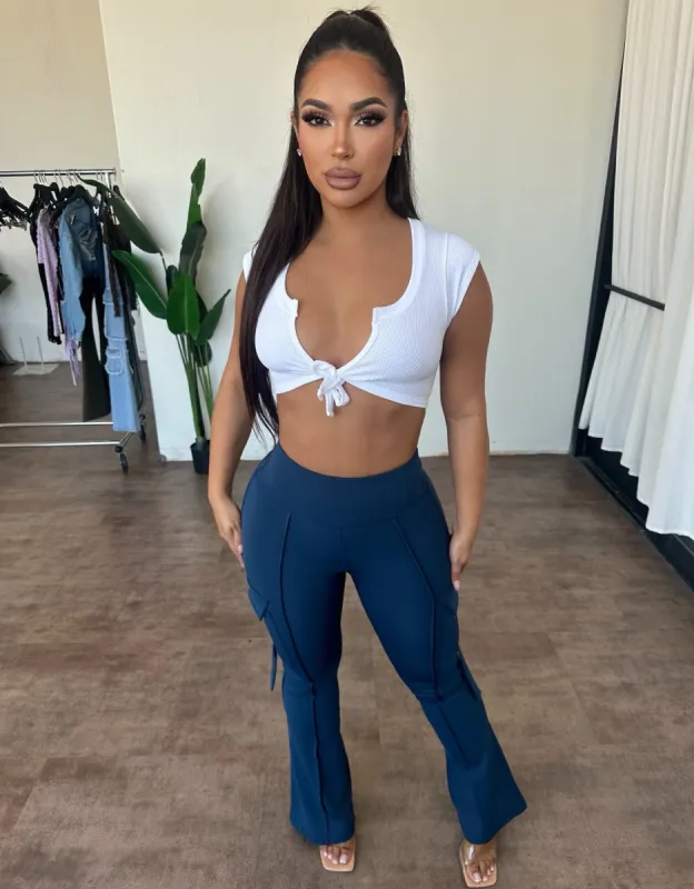 Stacy Flare Leggings (Navy) sold by OOTDFash