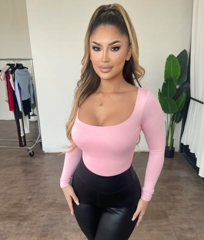 Megan Longsleeve Top(Baby Pink) sold by OOTDFash