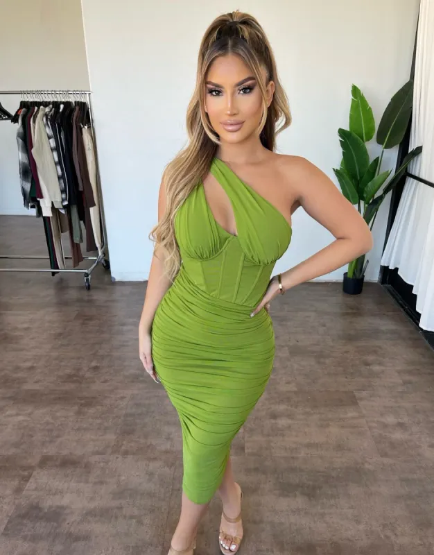 Liana Dress(Moss) sold by OOTDFash