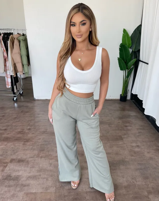 Diana Flare Pants(Sage) sold by OOTDFash