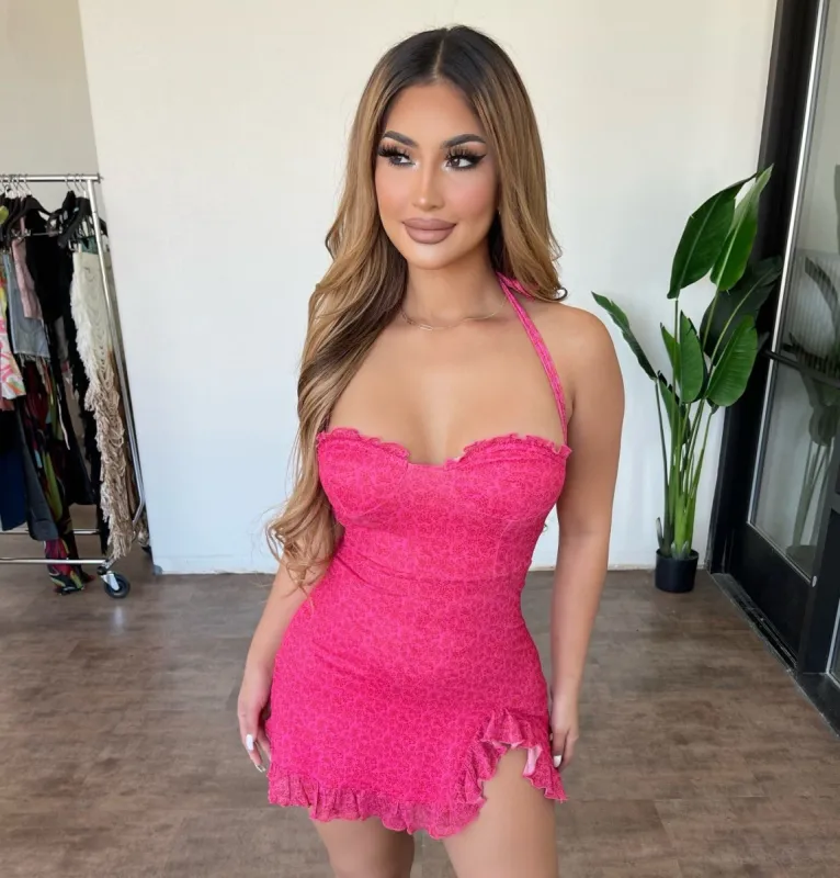 Gemma Floral Dress(Fuchsia) sold by OOTDFash