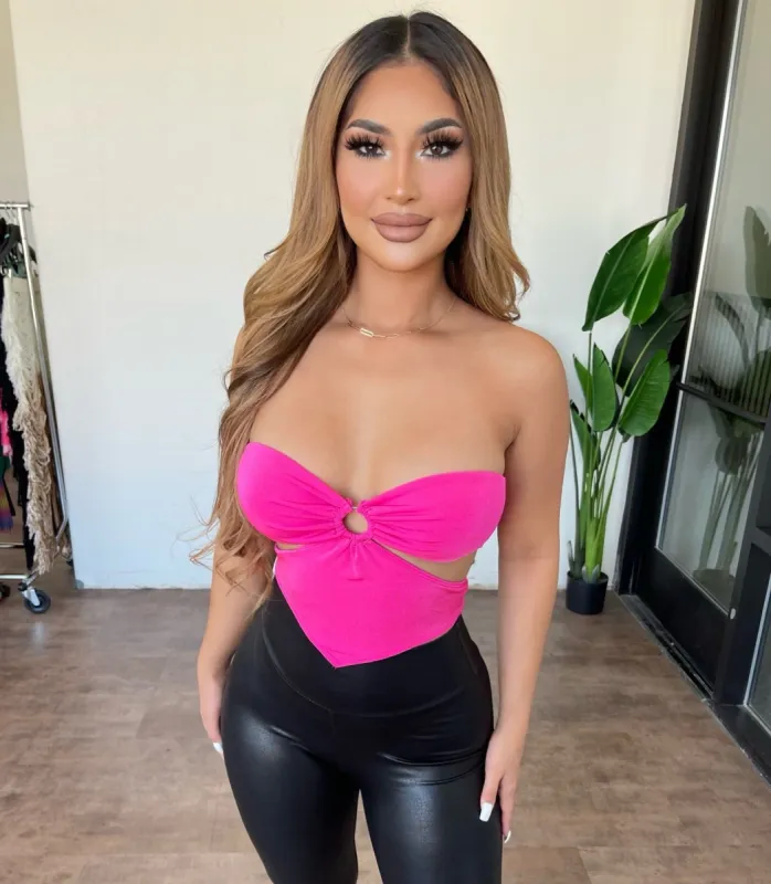 Jazlyn Crop Top(Fuchsia) sold by OOTDFash