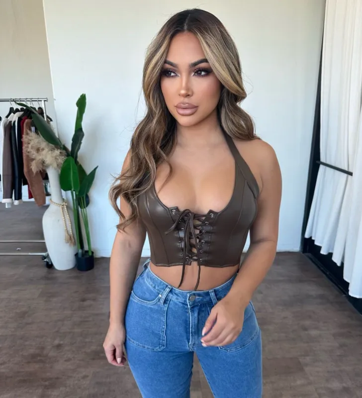 Dina Corset Top(Chocolate) sold by OOTDFash