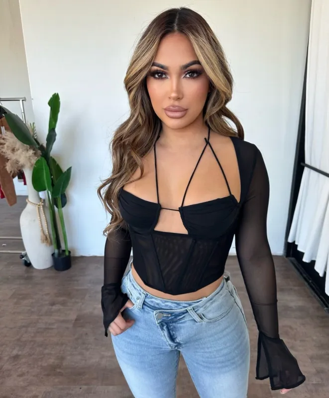 Stacey Corset Top(Black) sold by OOTDFash