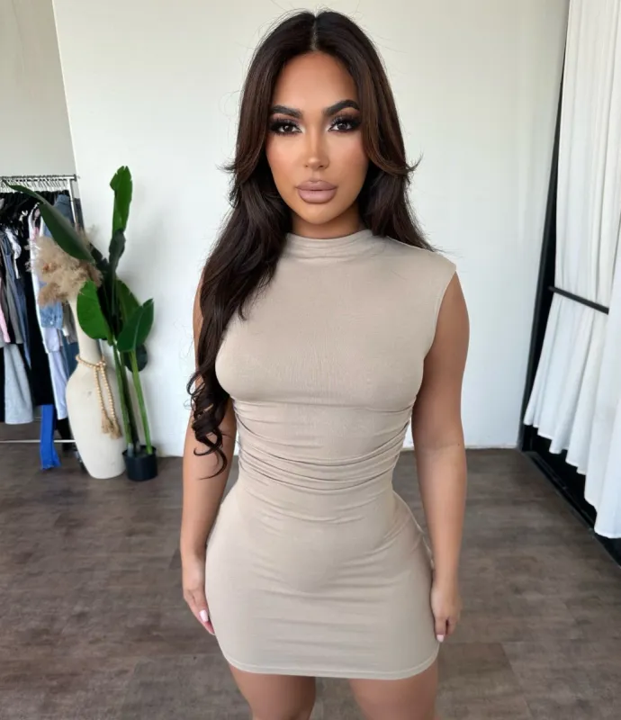 Elizabeth Dress (Light Taupe) sold by OOTDFash