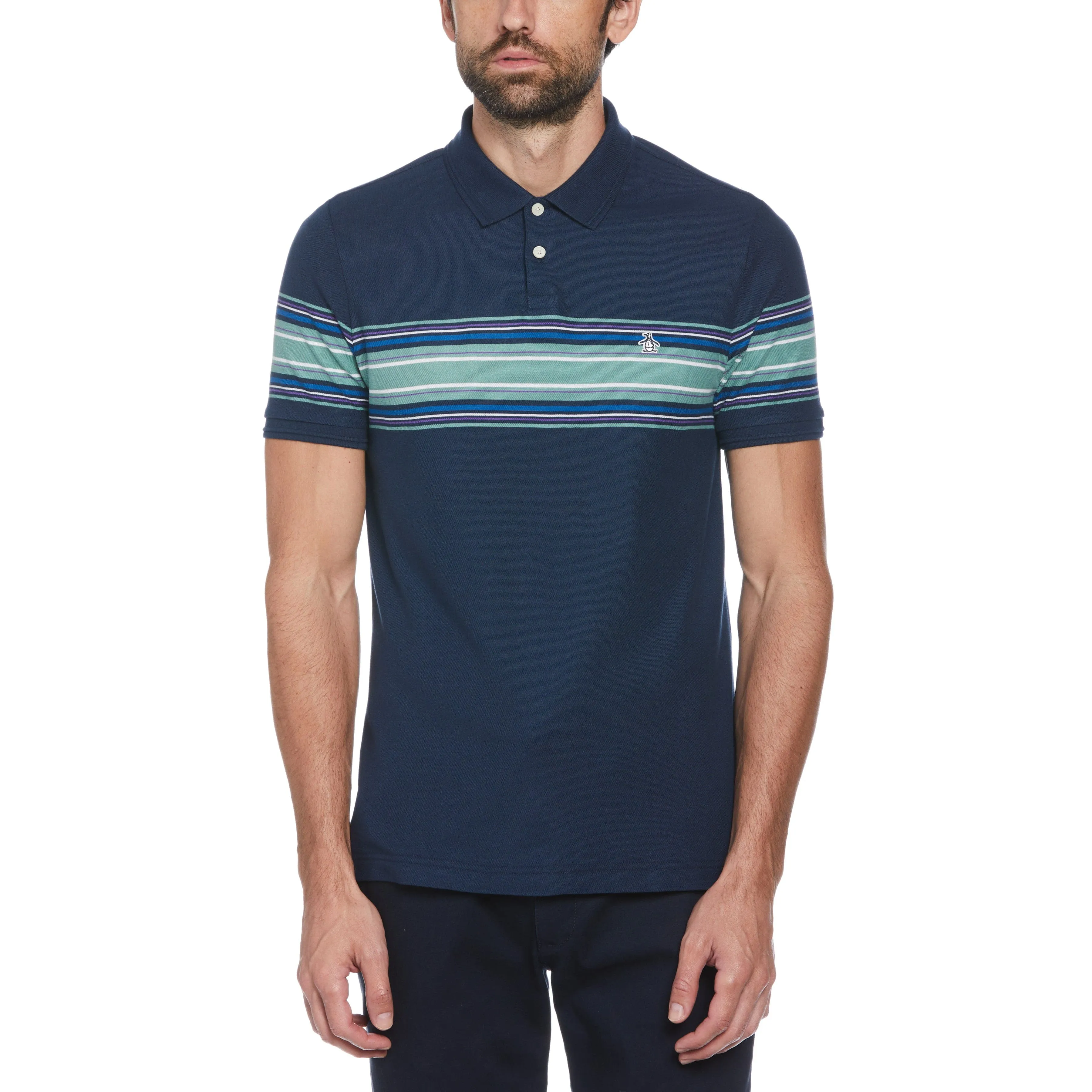 Cotton Pique Chest Stripe Polo sold by Original Penguin