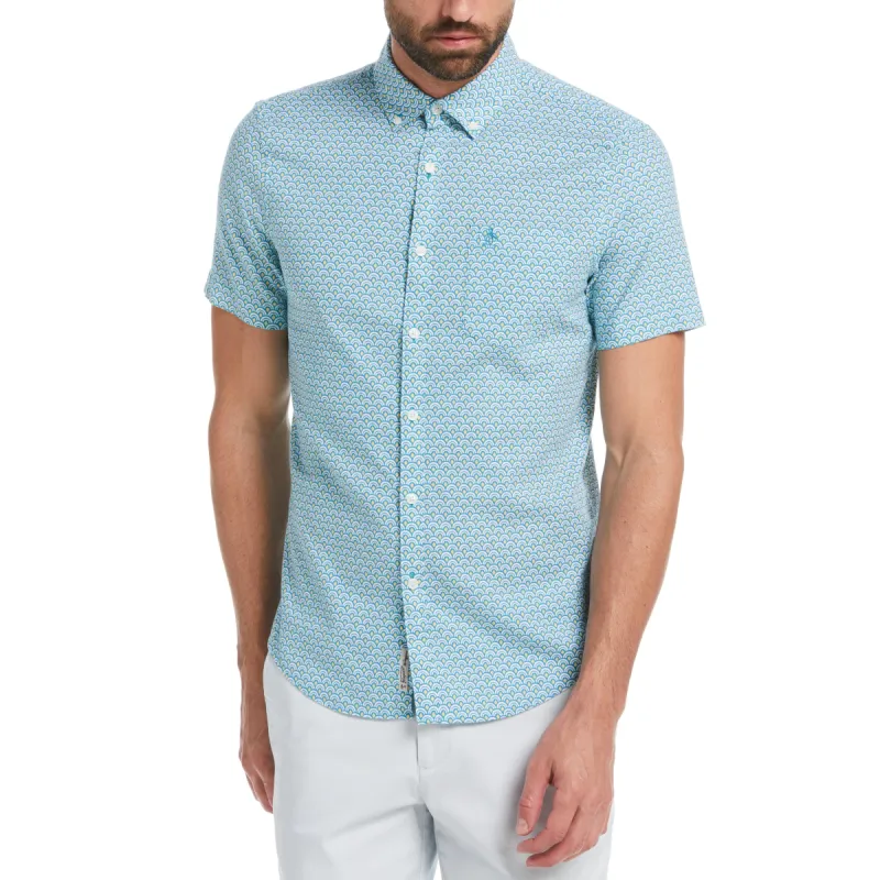 Linen Allover Geometric Print Shirt sold by Original Penguin