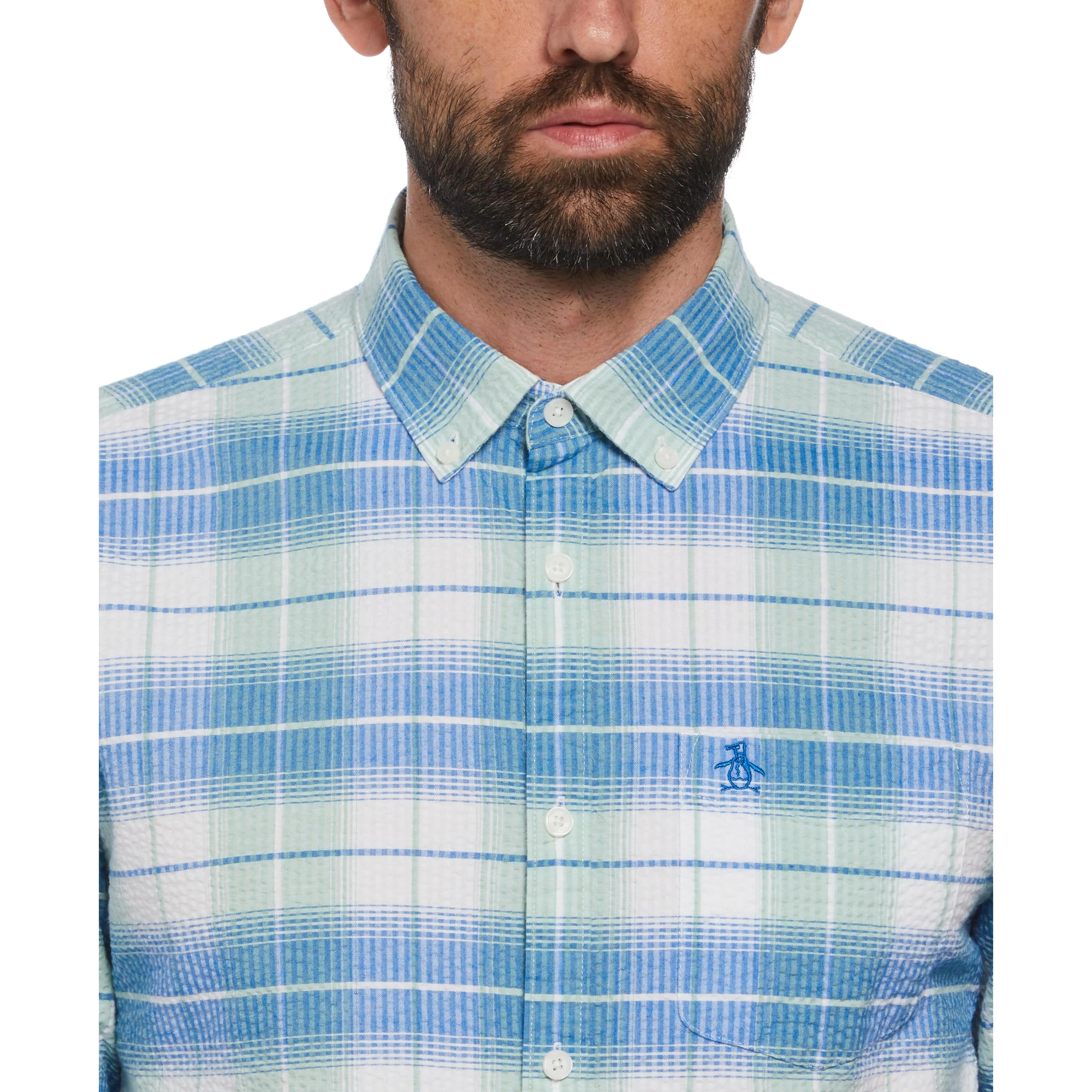 Seersucker Plaid Print Shirt sold by Original Penguin product image thumbnail 3