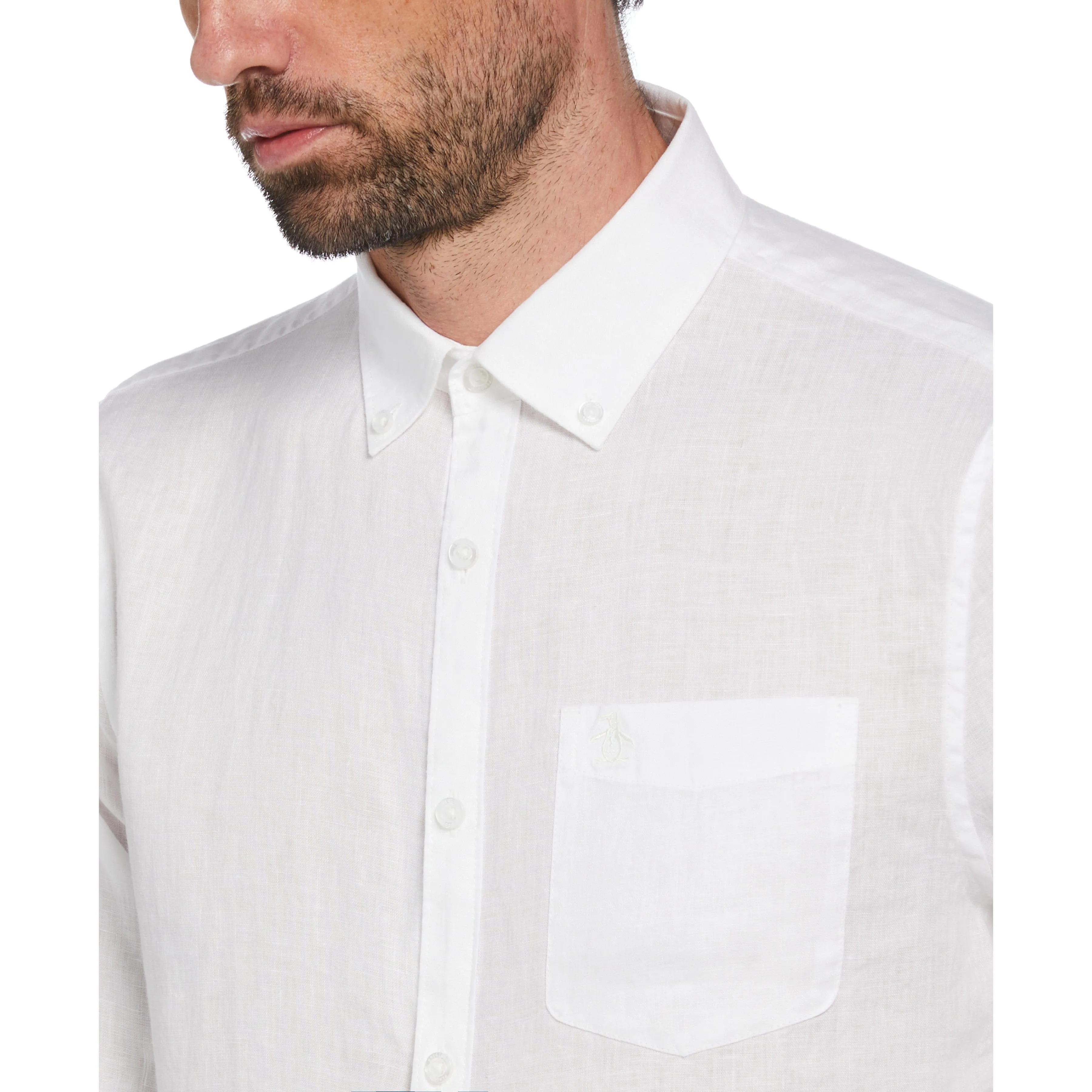Long Sleeve Washed Linen Shirt sold by Original Penguin product image thumbnail 3