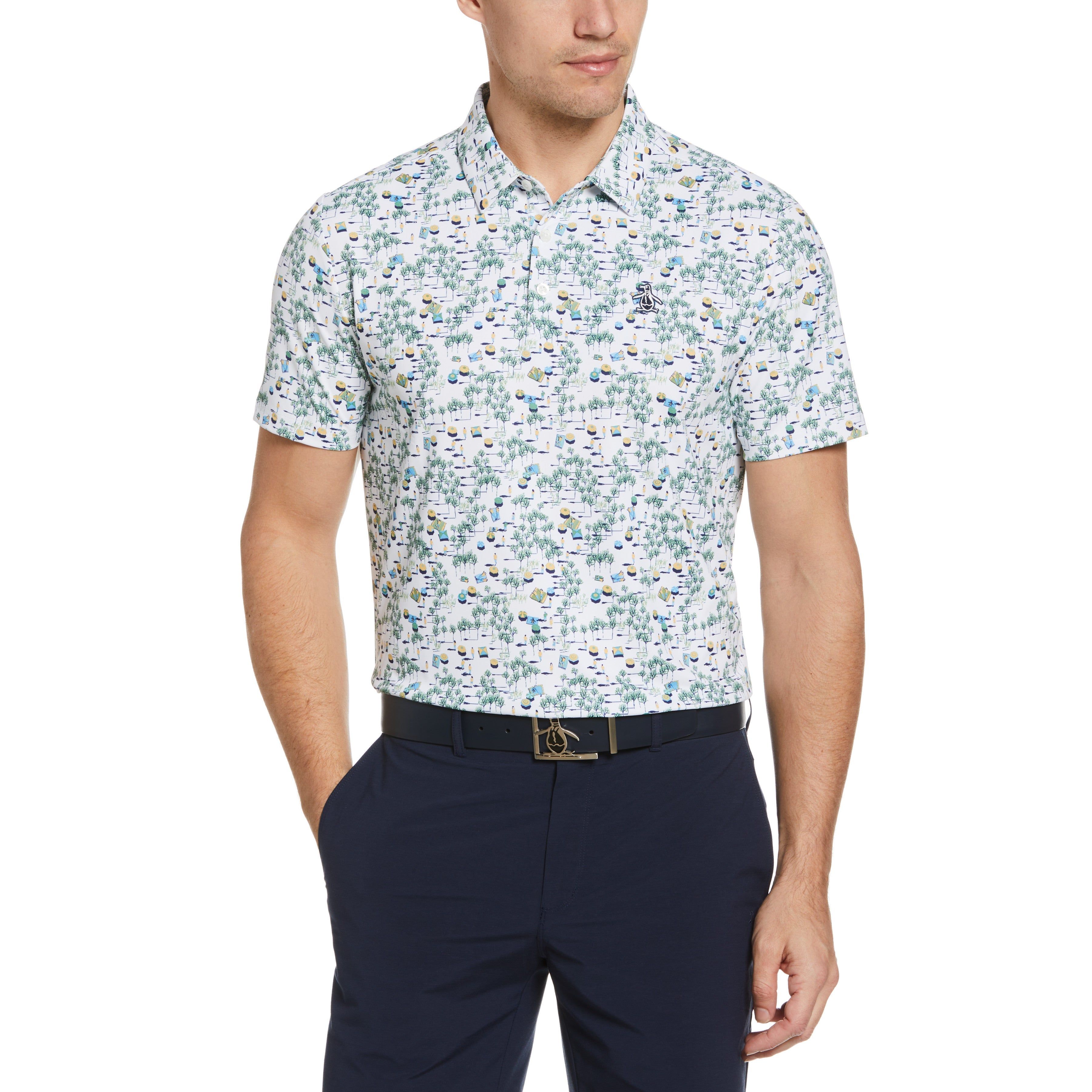 Pete In The Park Print Golf Polo sold by Original Penguin