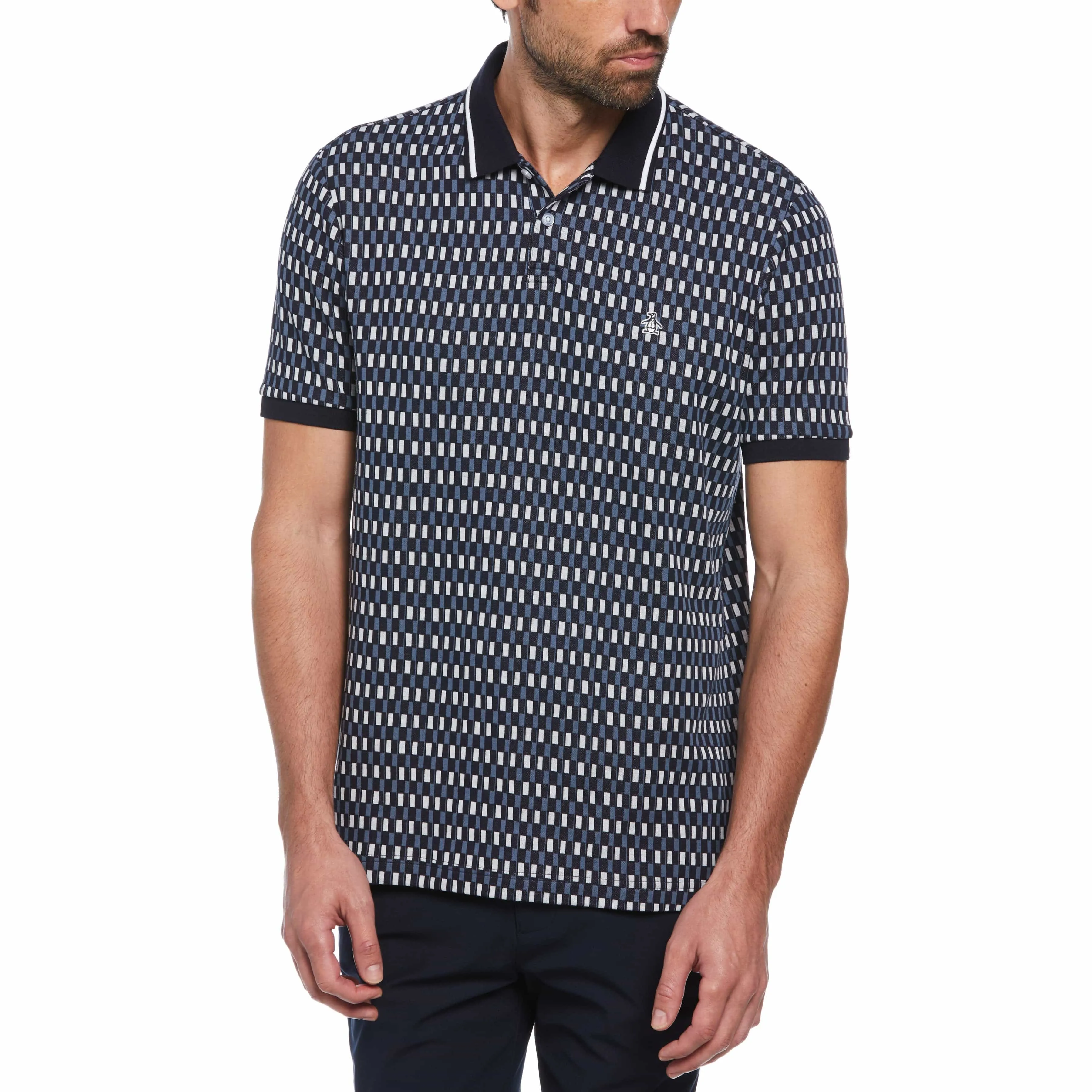 Jacquard Novelty Geometric Print Polo sold by Original Penguin
