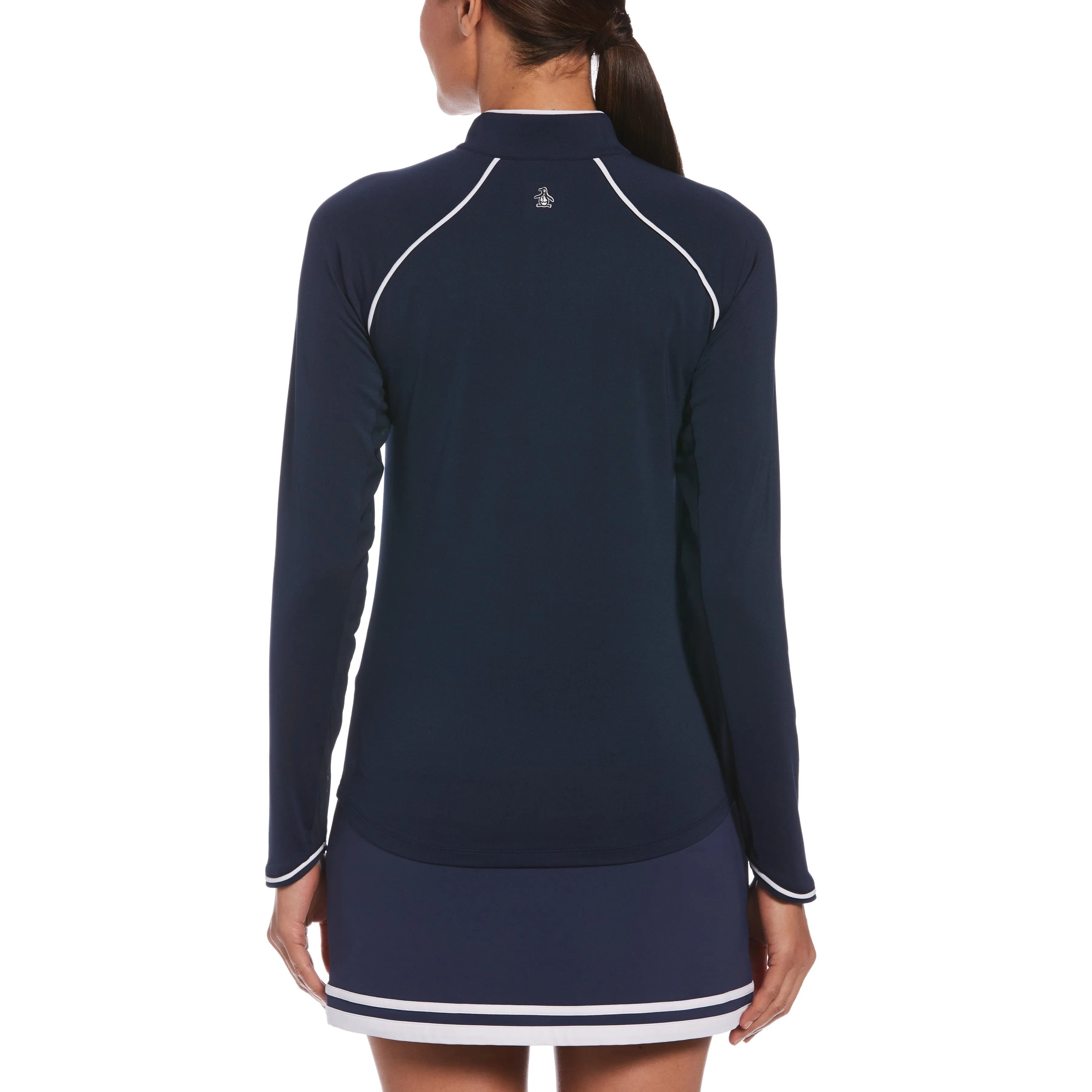 Women's Long Sleeve Quarter Zip Tennis Shirt - Navy sold by Original Penguin product image thumbnail 2
