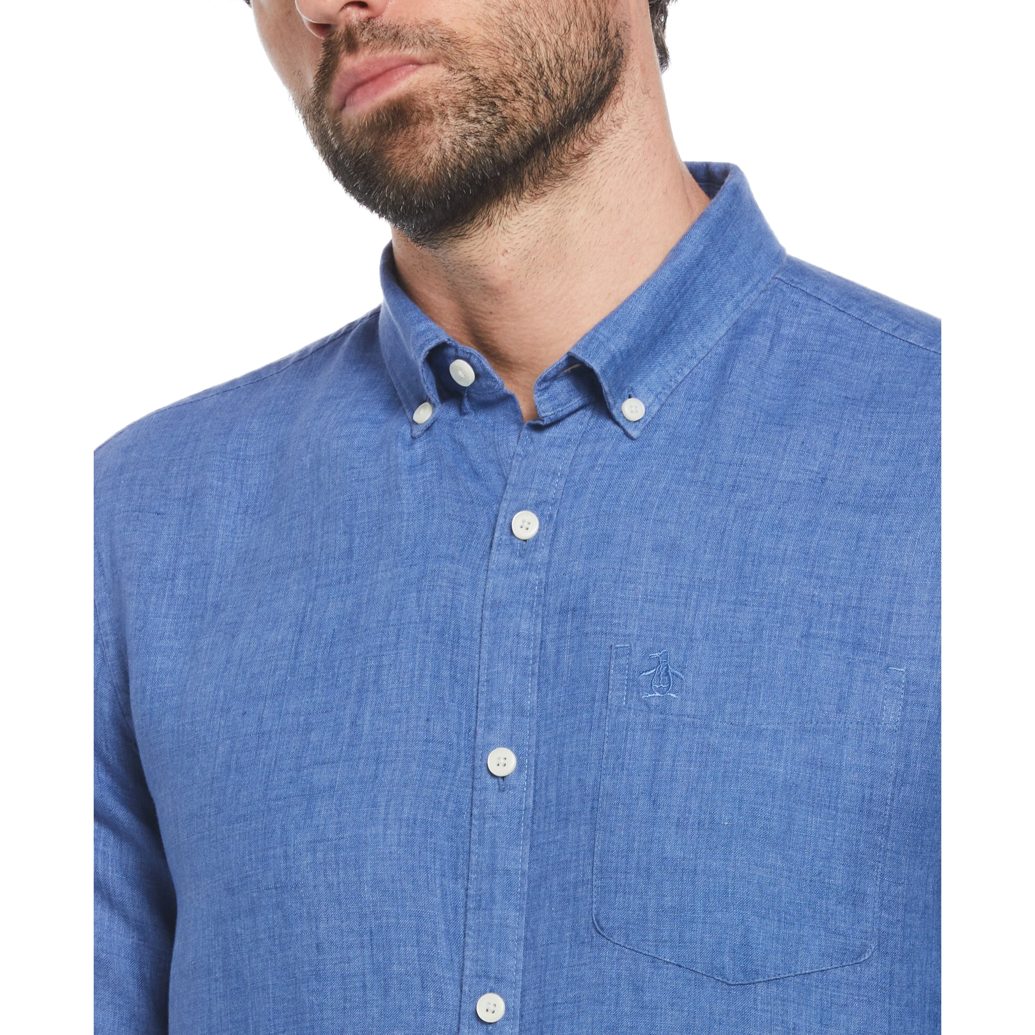 Delave Linen Long Sleeve Button-Down Shirt sold by Original Penguin product image thumbnail 3