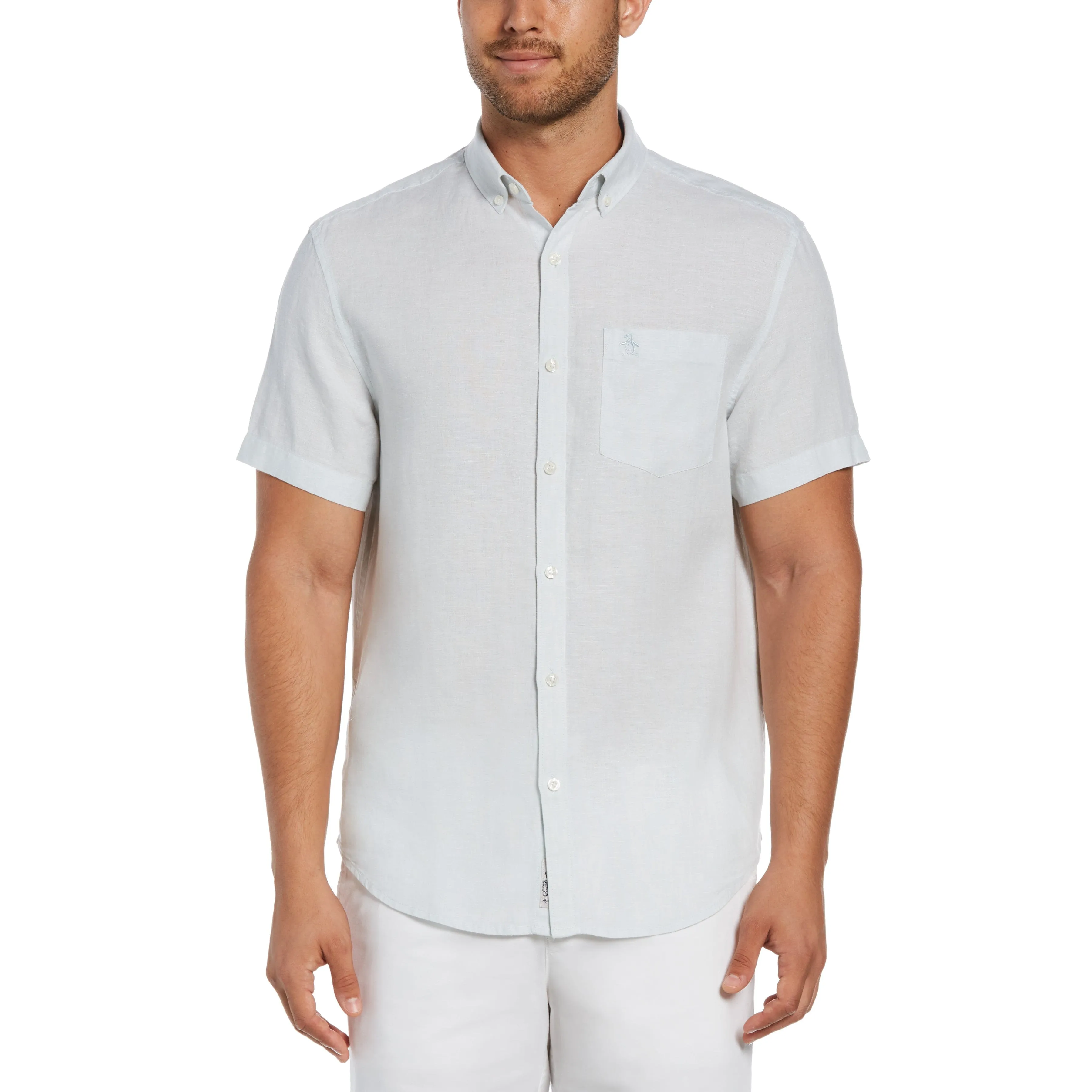Short Sleeve Washed Linen Shirt sold by Original Penguin