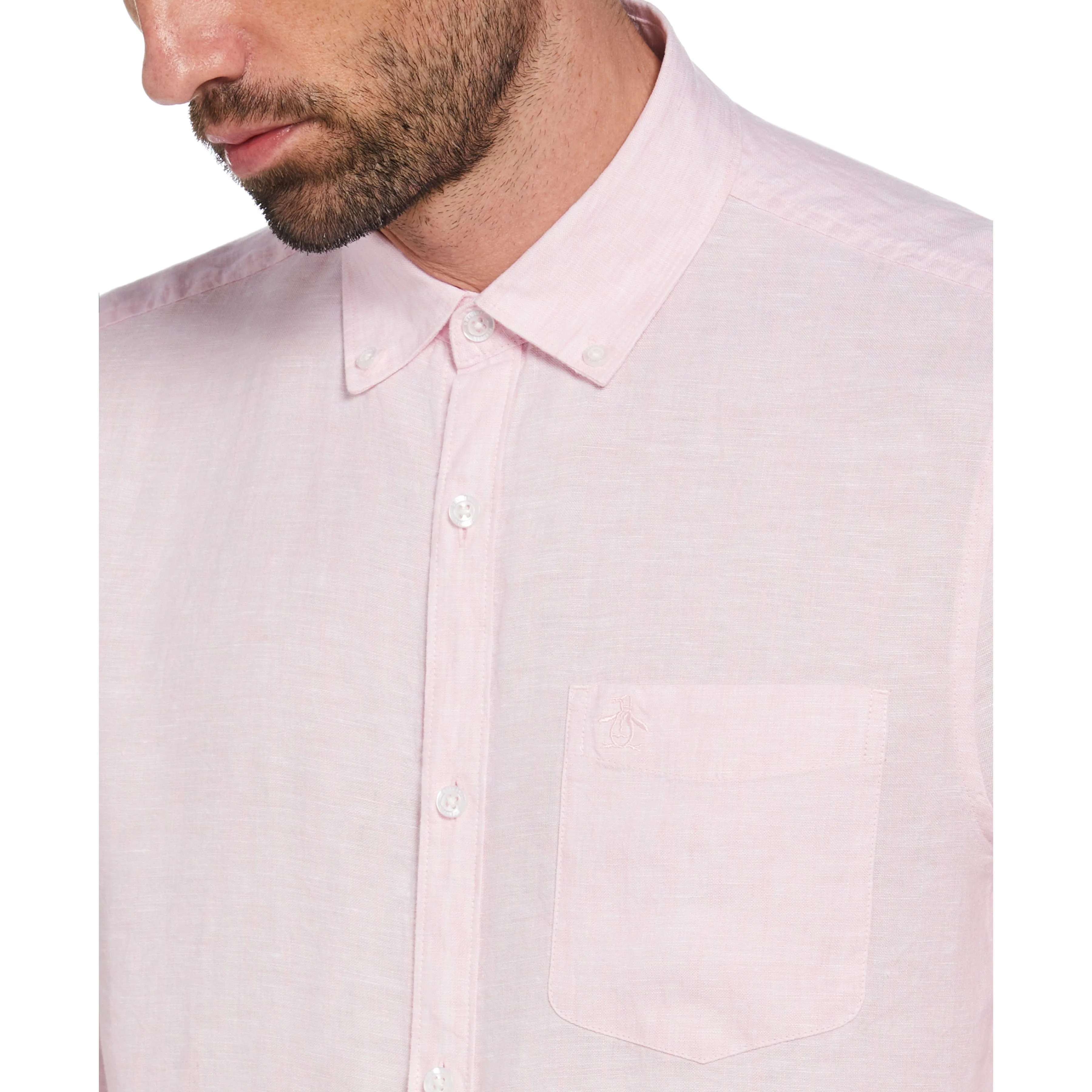 Long Sleeve Washed Linen Shirt sold by Original Penguin product image thumbnail 3