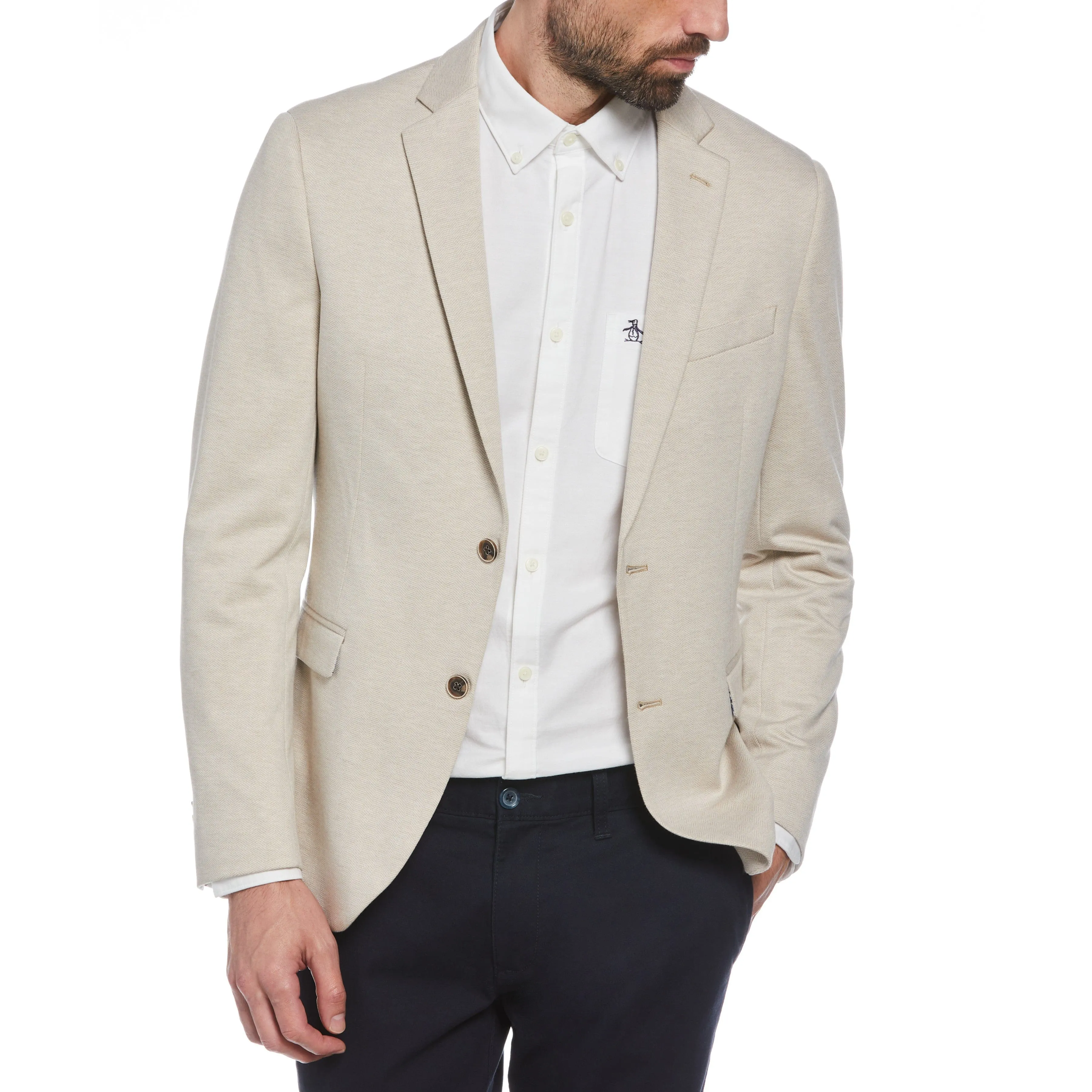 Tan Herringbone Knit Blazer sold by Original Penguin product image thumbnail 3