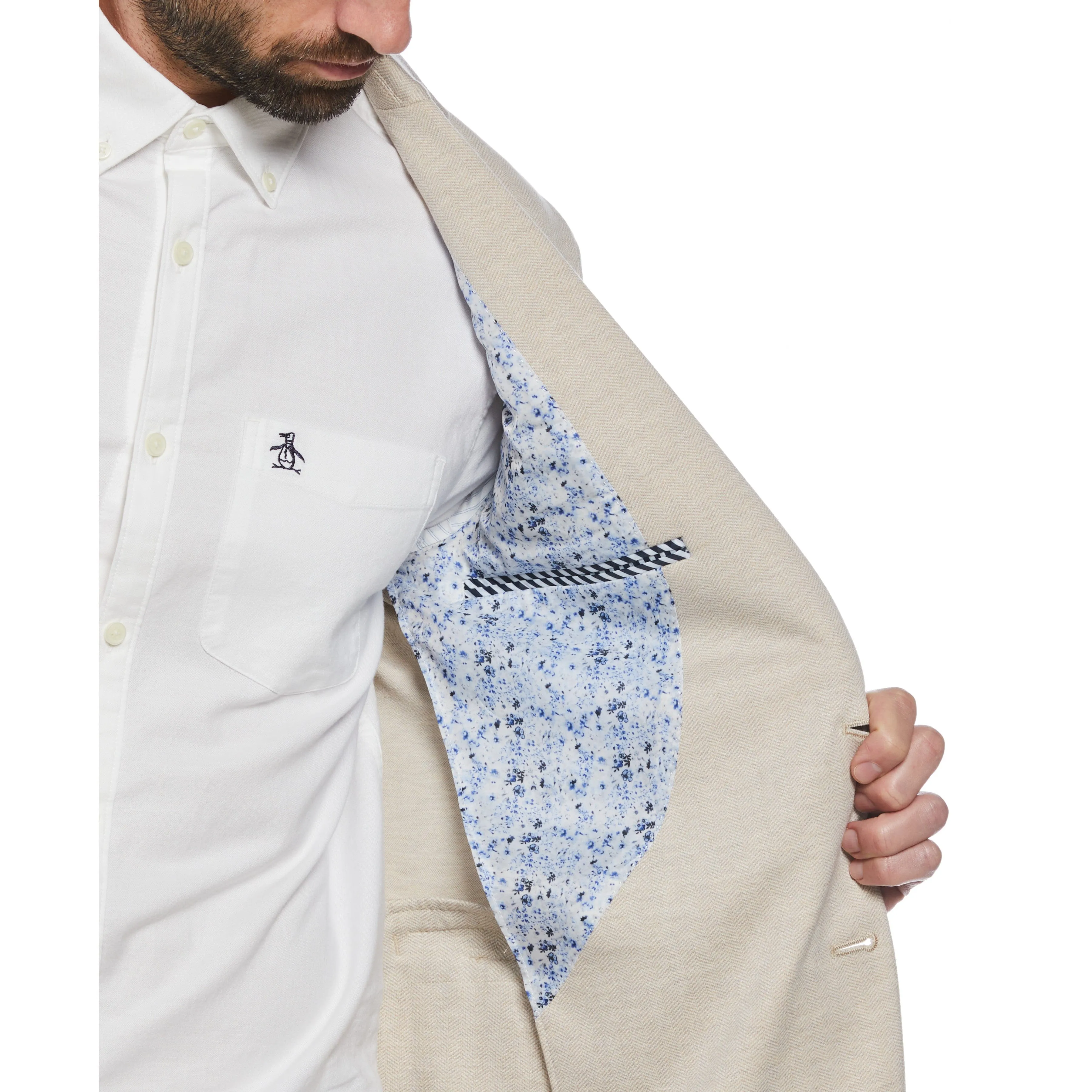 Tan Herringbone Knit Blazer sold by Original Penguin product image thumbnail 4