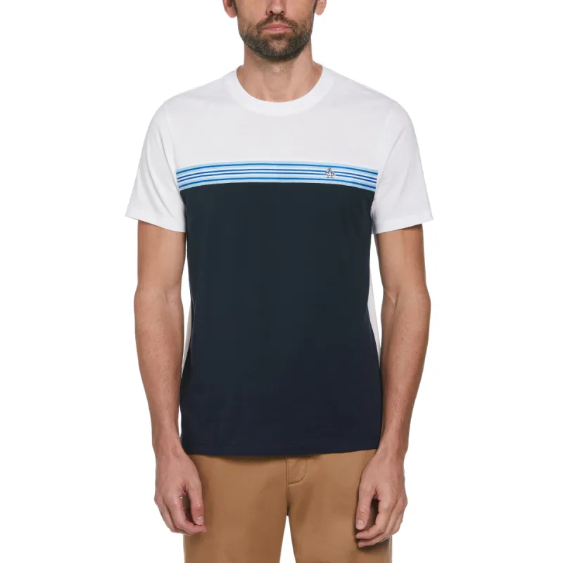 Color Block Chest Tape Fashion Tee sold by Original Penguin