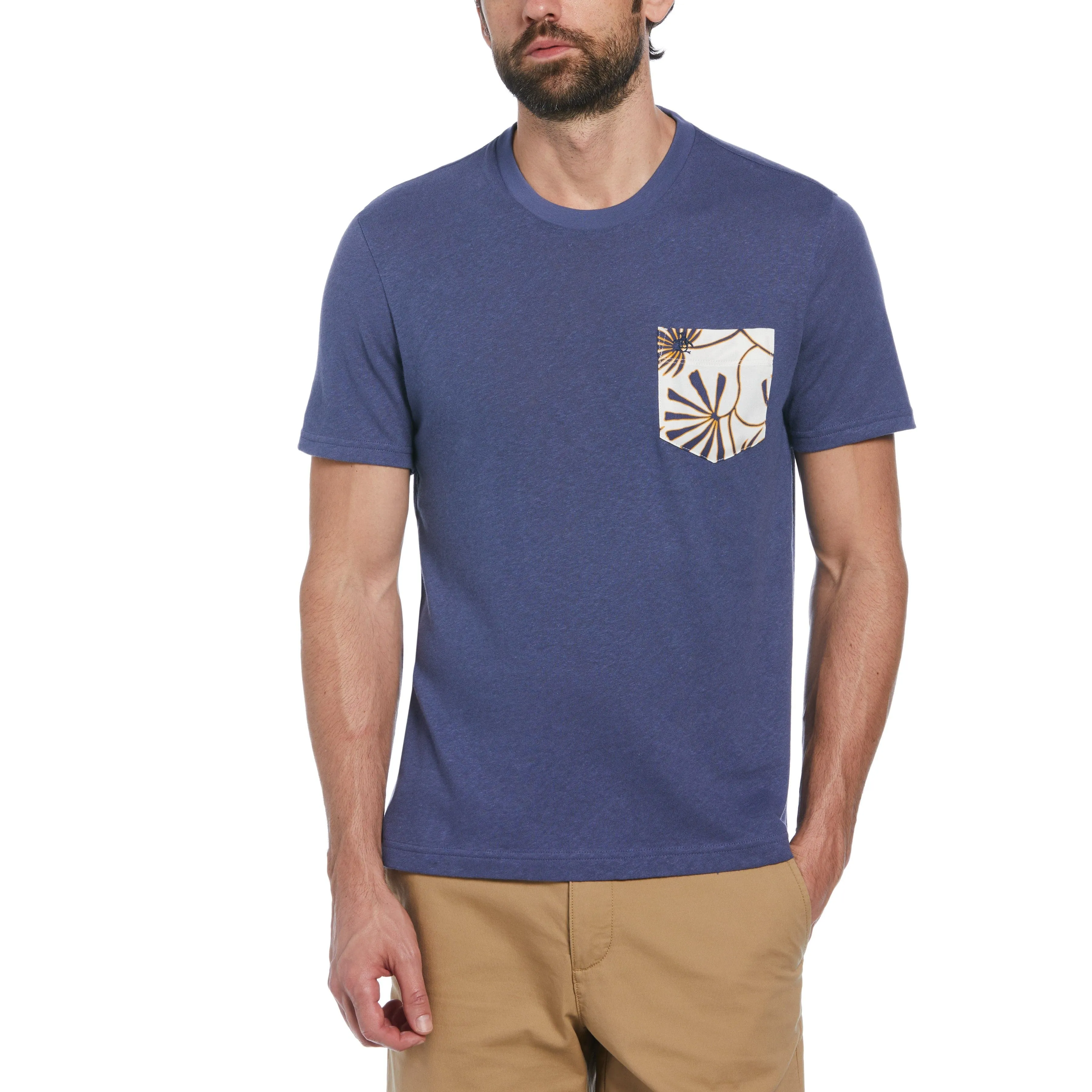 Linen Blend Floral Pocket Tee sold by Original Penguin