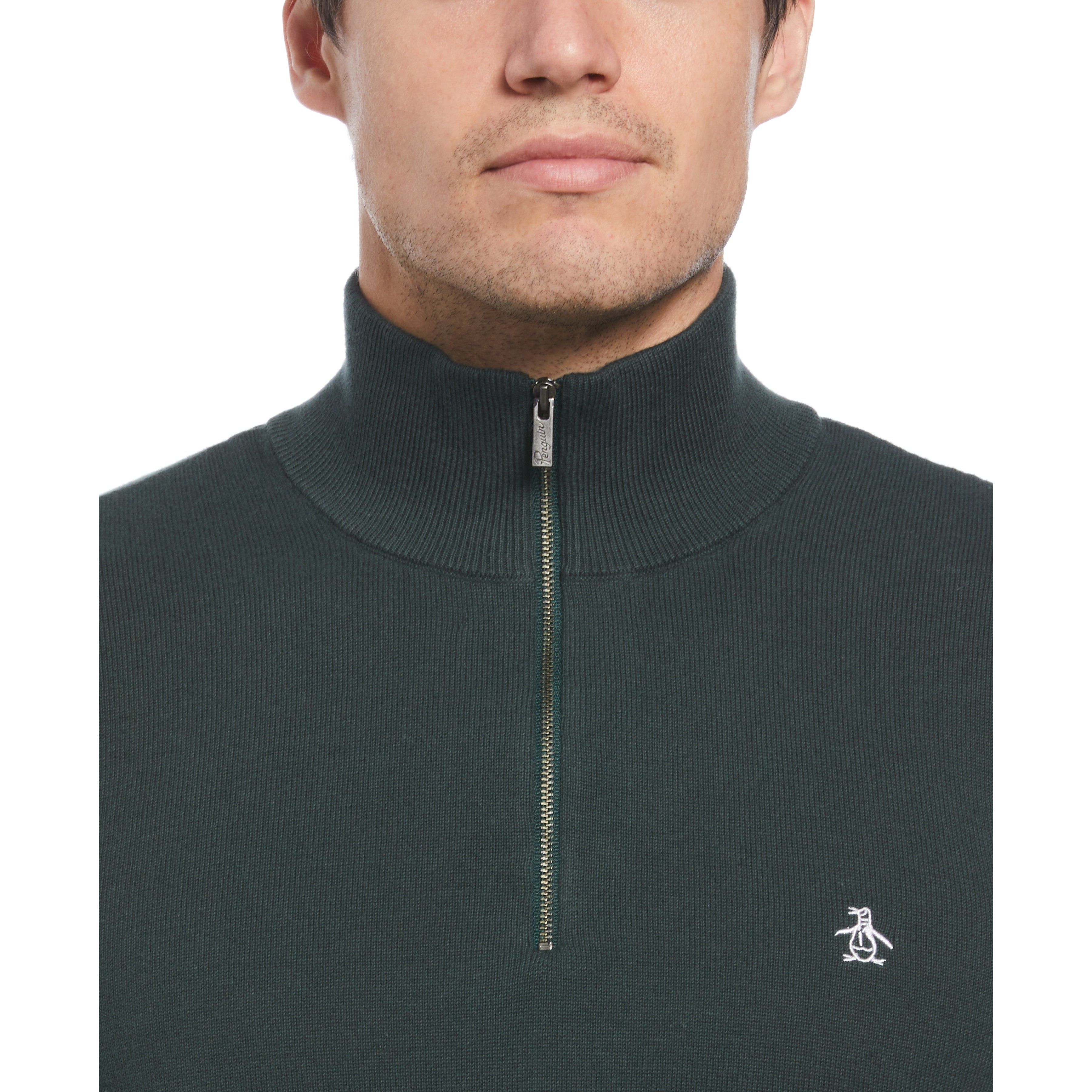 1/4 Zip Cotton Jersey Sweater sold by Original Penguin product image thumbnail 3