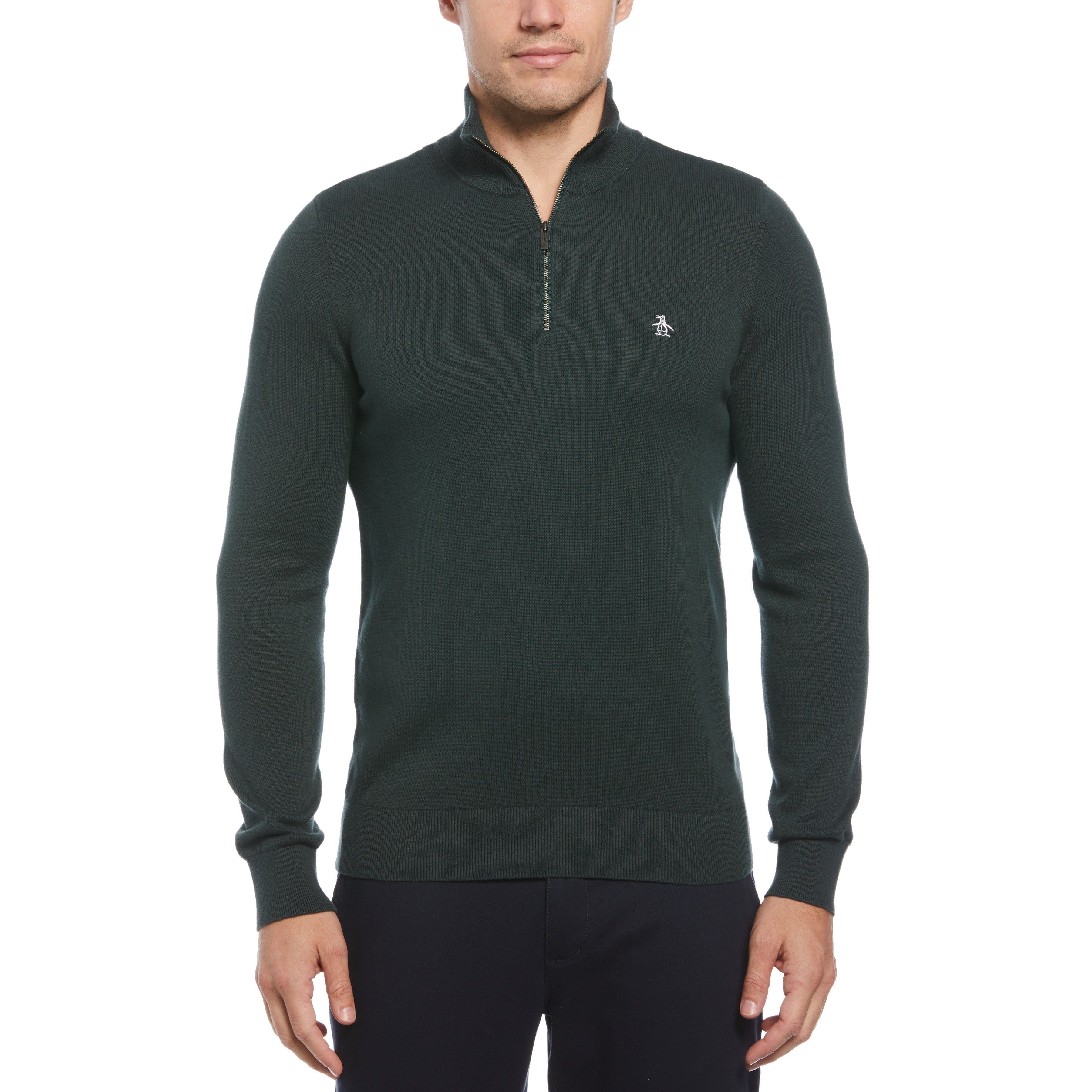 1/4 Zip Cotton Jersey Sweater sold by Original Penguin