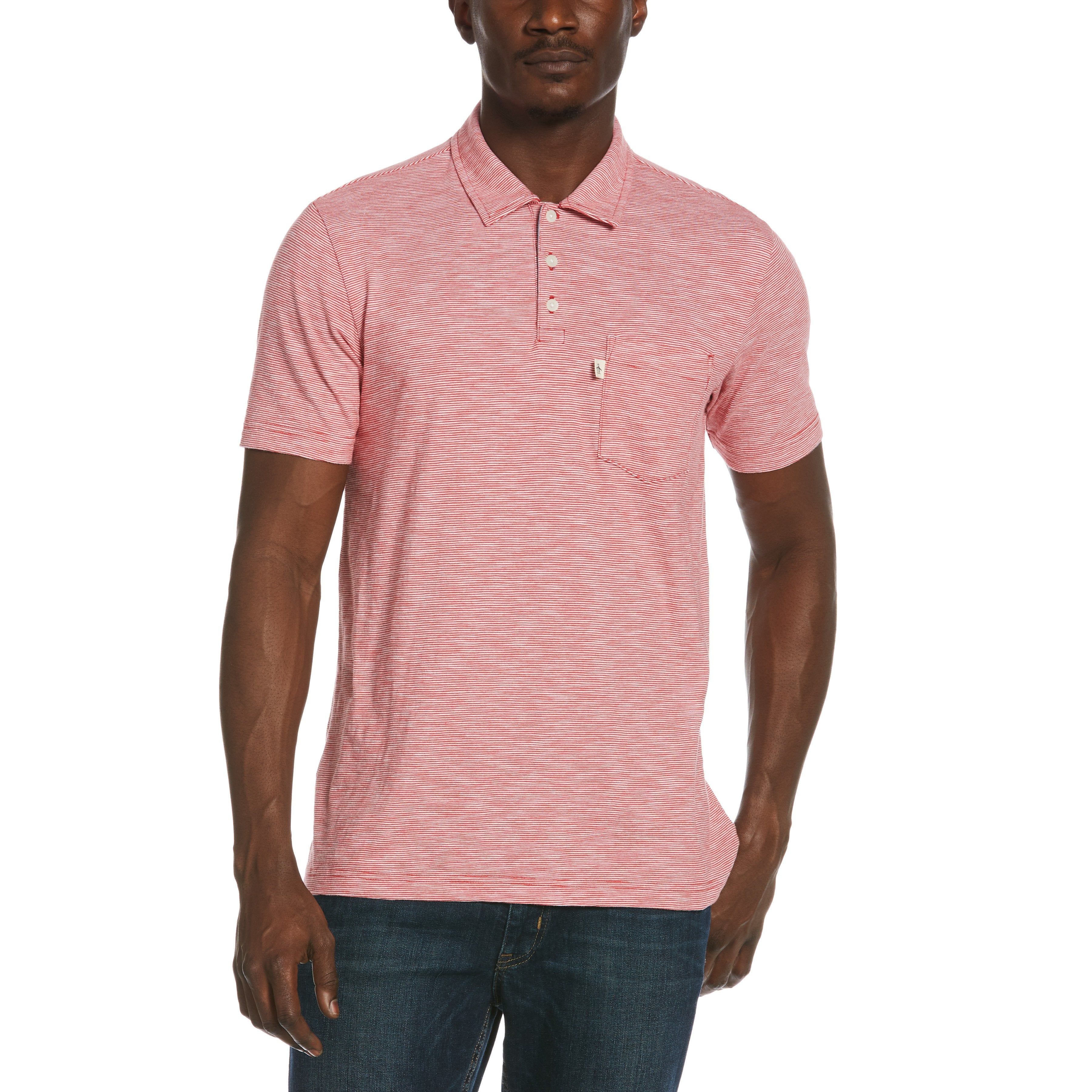 Slub Feeder Stripe Pocket Polo sold by Original Penguin