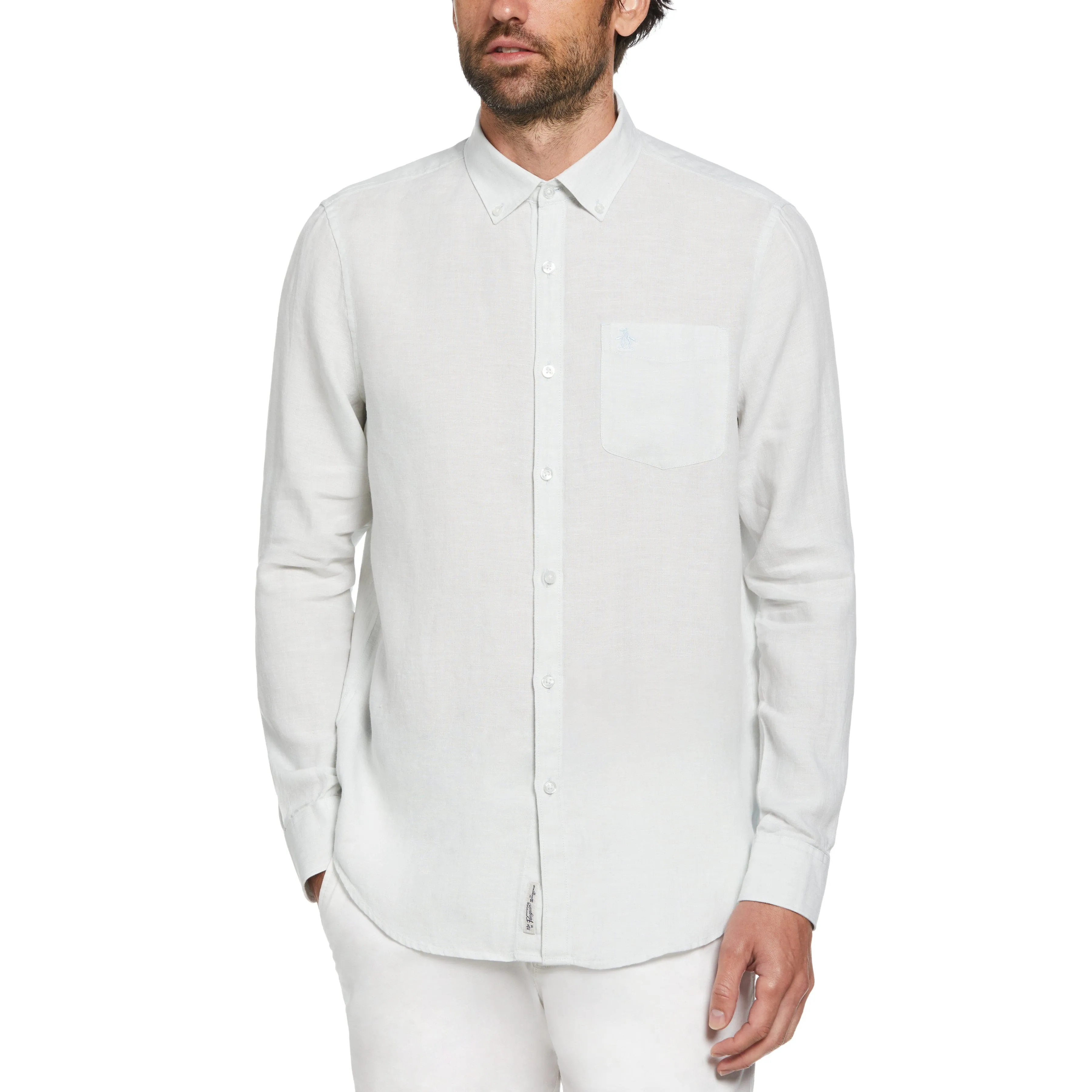 Long Sleeve Washed Linen Shirt sold by Original Penguin