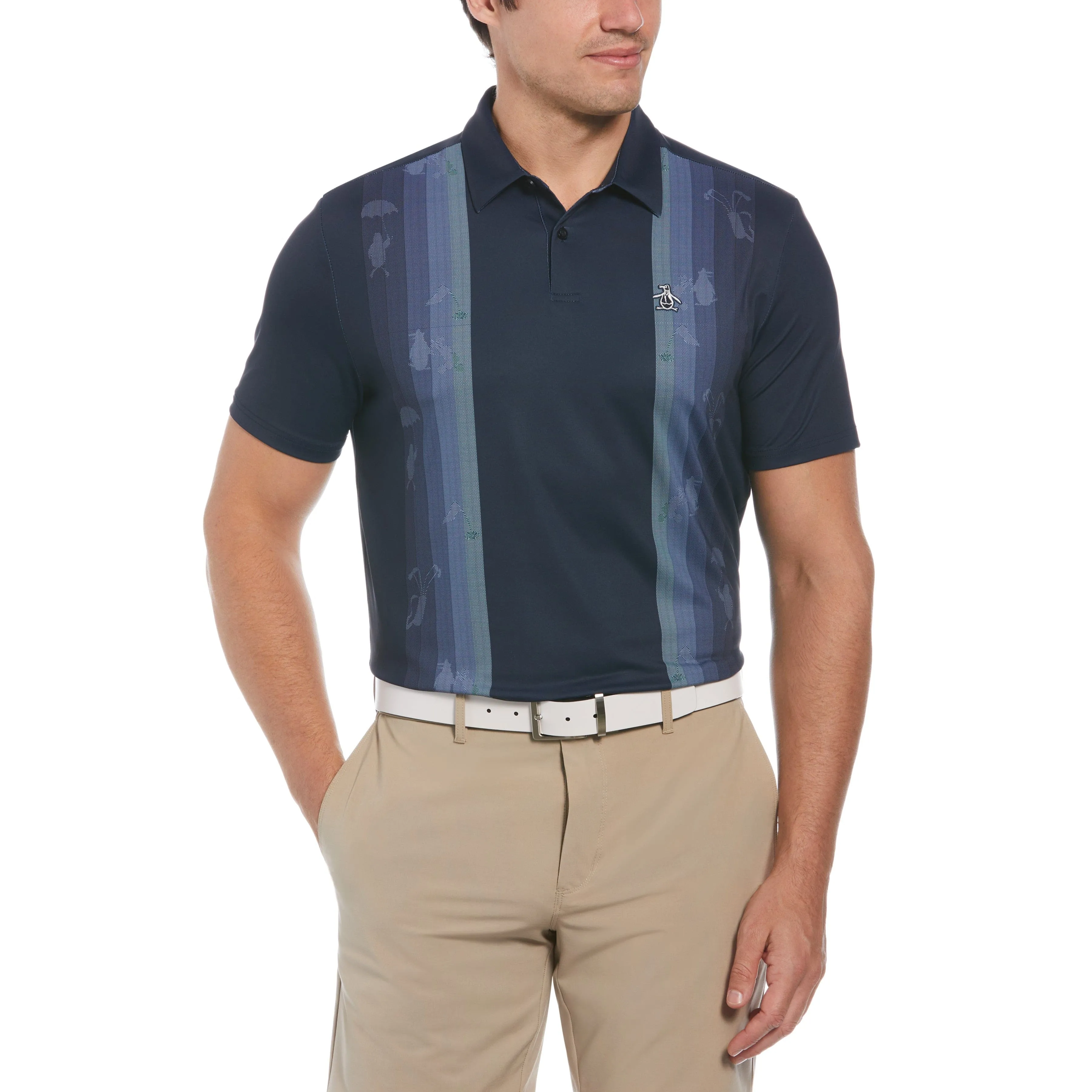 Pete Vertical Color Block Print Golf Polo sold by Original Penguin