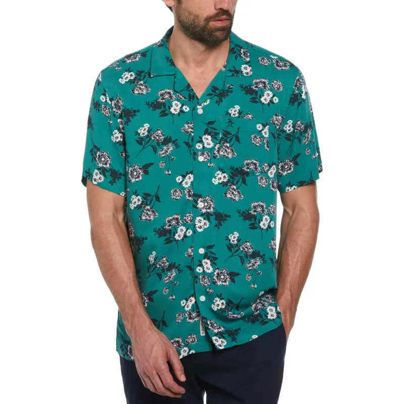 Bouquet Print Camp Collar Shirt sold by Original Penguin