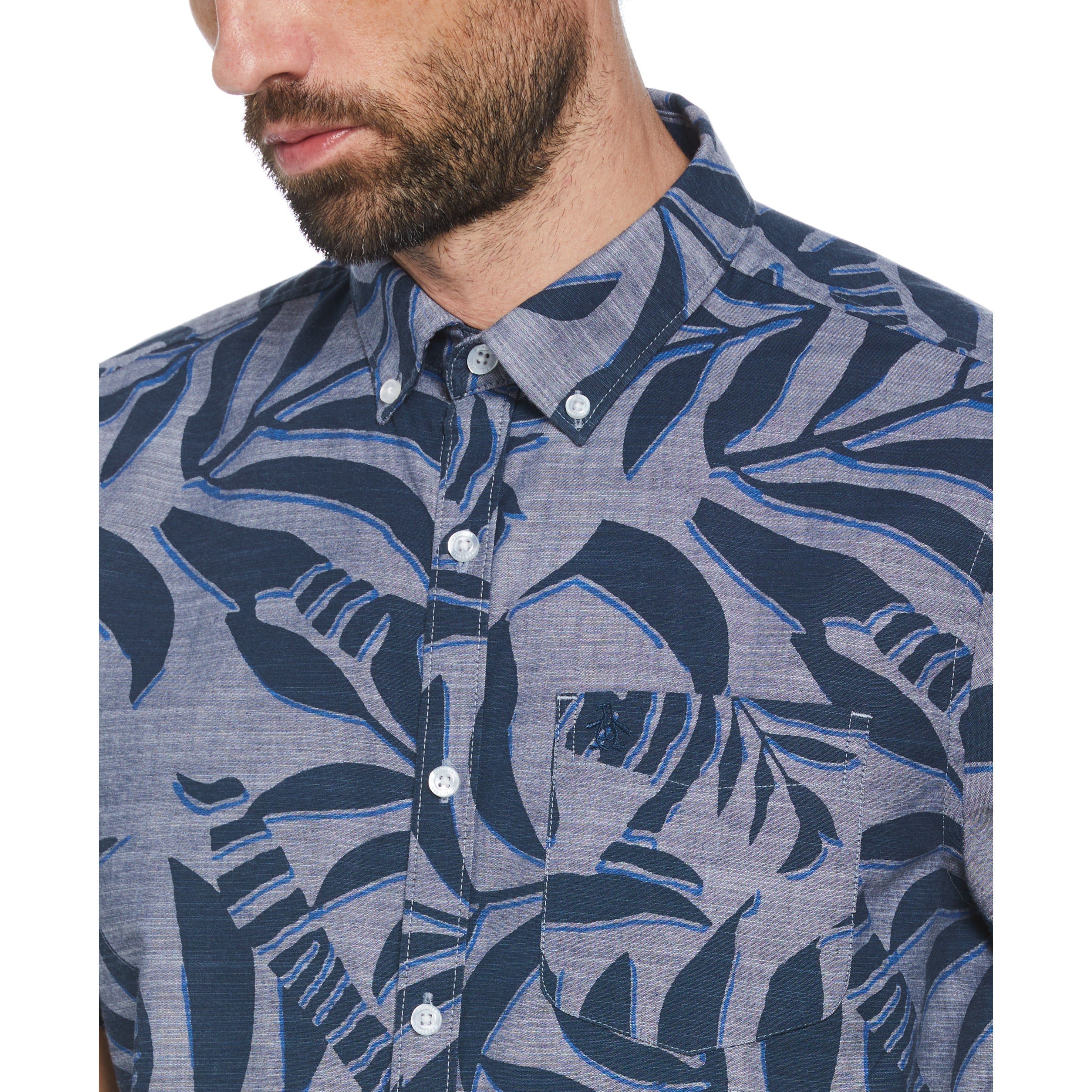 Chambray Leaves Print Shirt sold by Original Penguin product image thumbnail 3