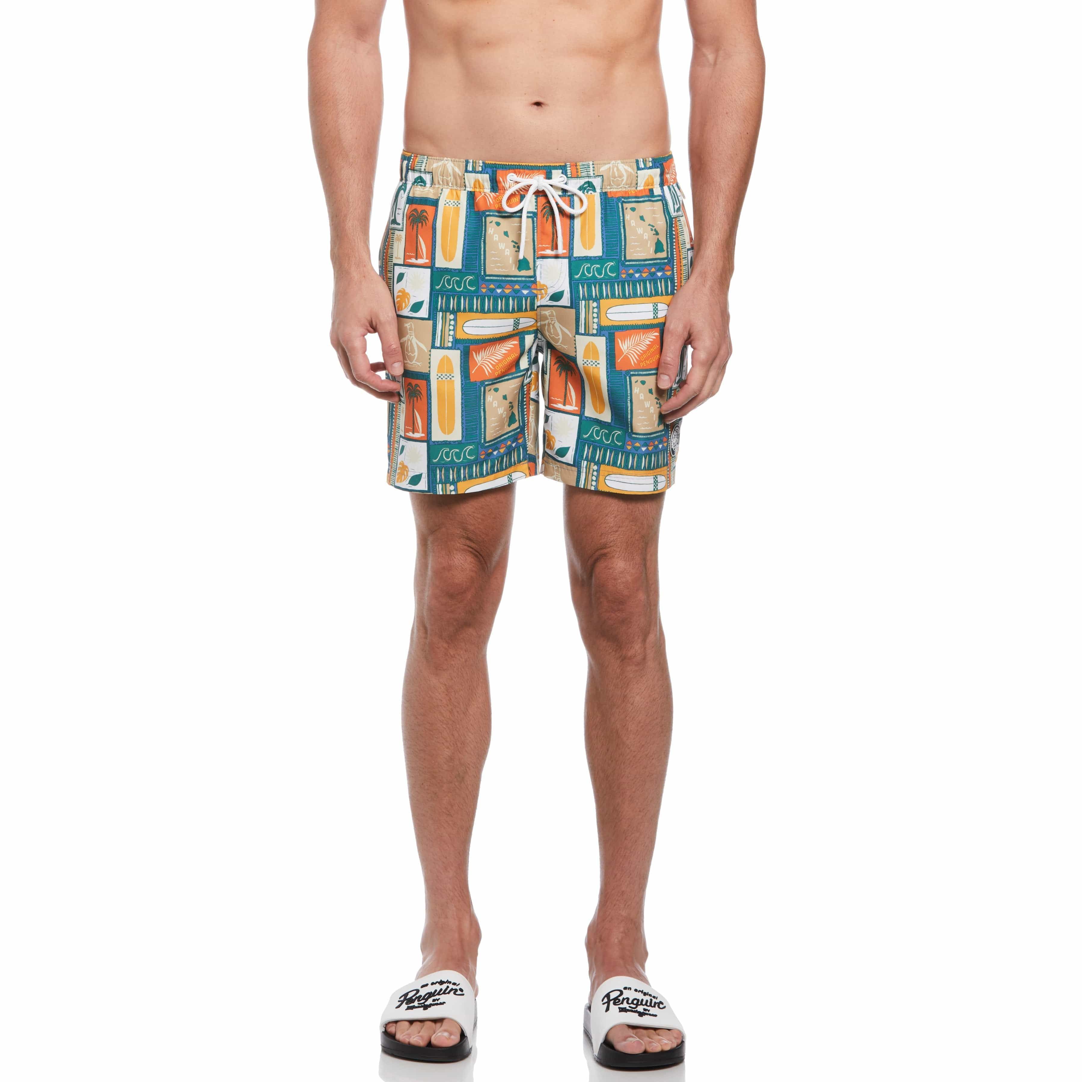 Surf Pete Print Swim Shorts sold by Original Penguin