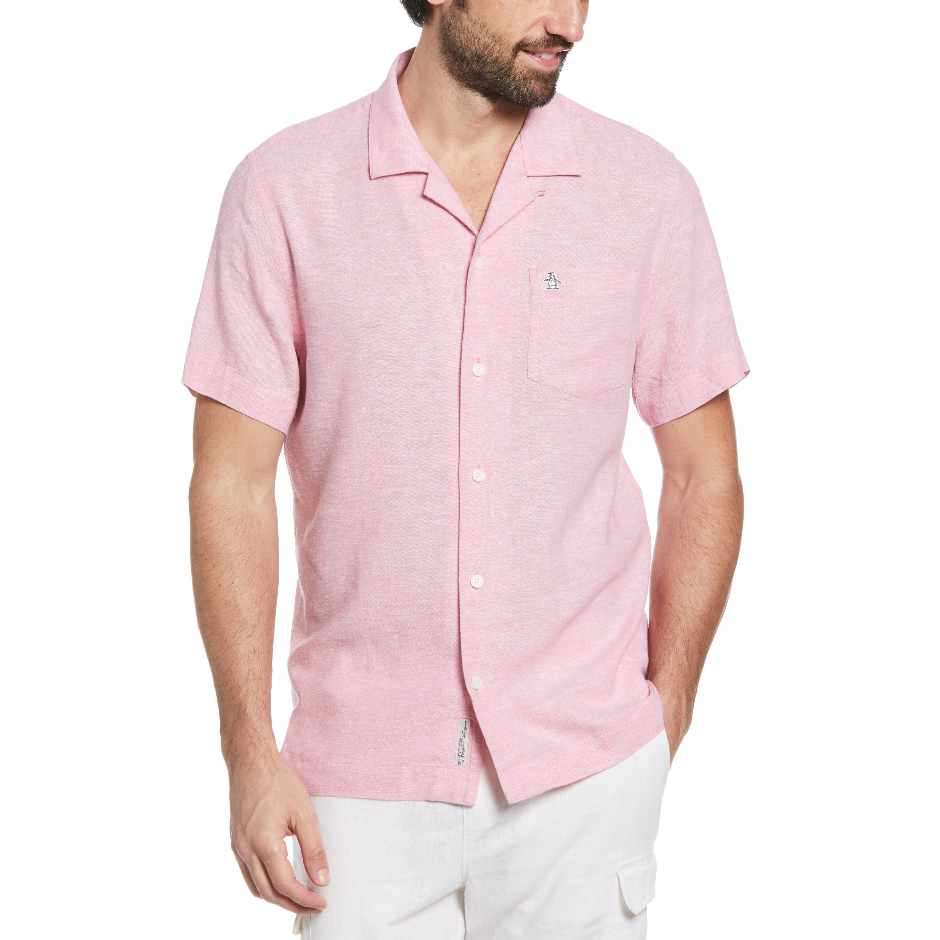 Linen EcoVero™ Blend Camp Collar Shirt sold by Original Penguin