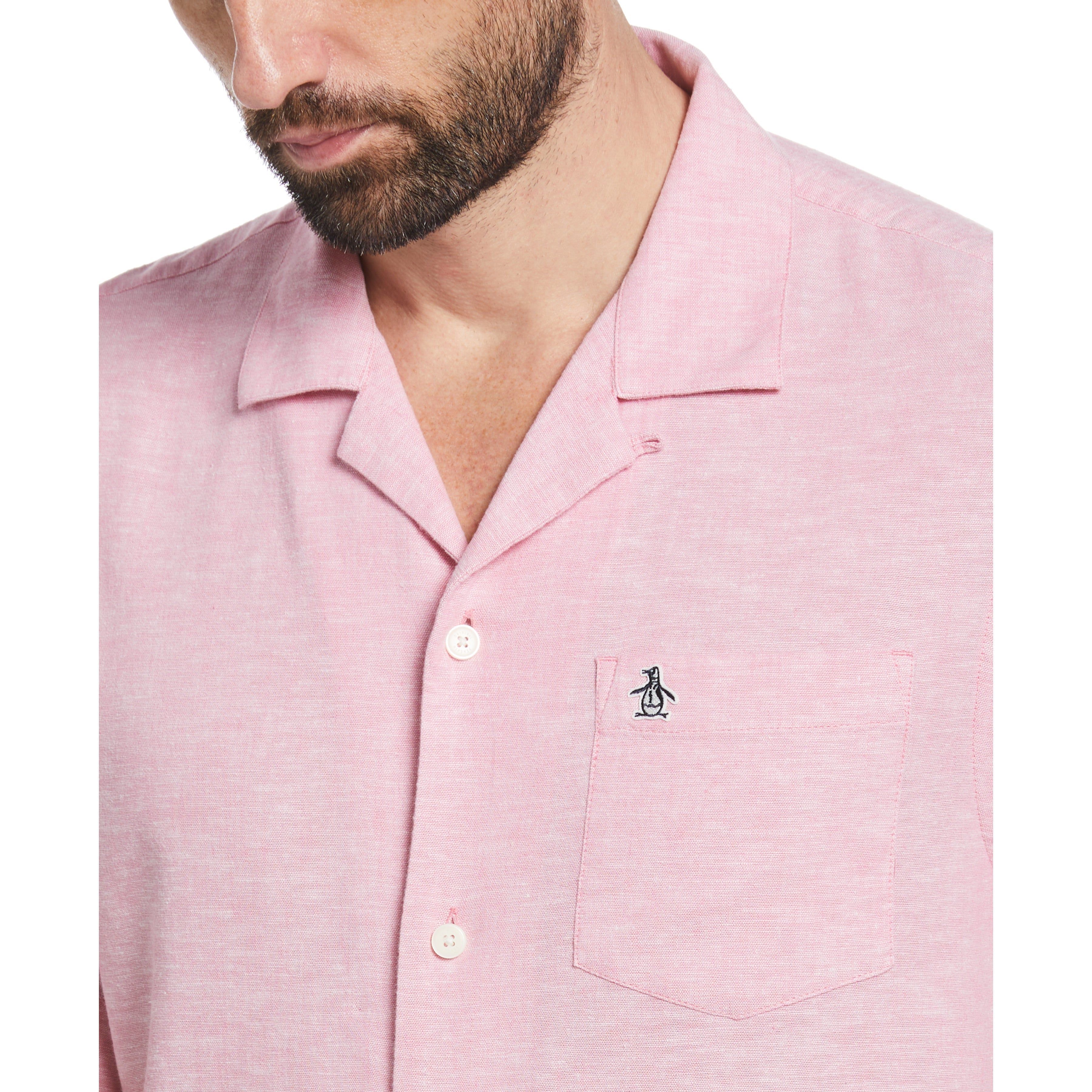 Linen EcoVero™ Blend Camp Collar Shirt sold by Original Penguin product image thumbnail 3