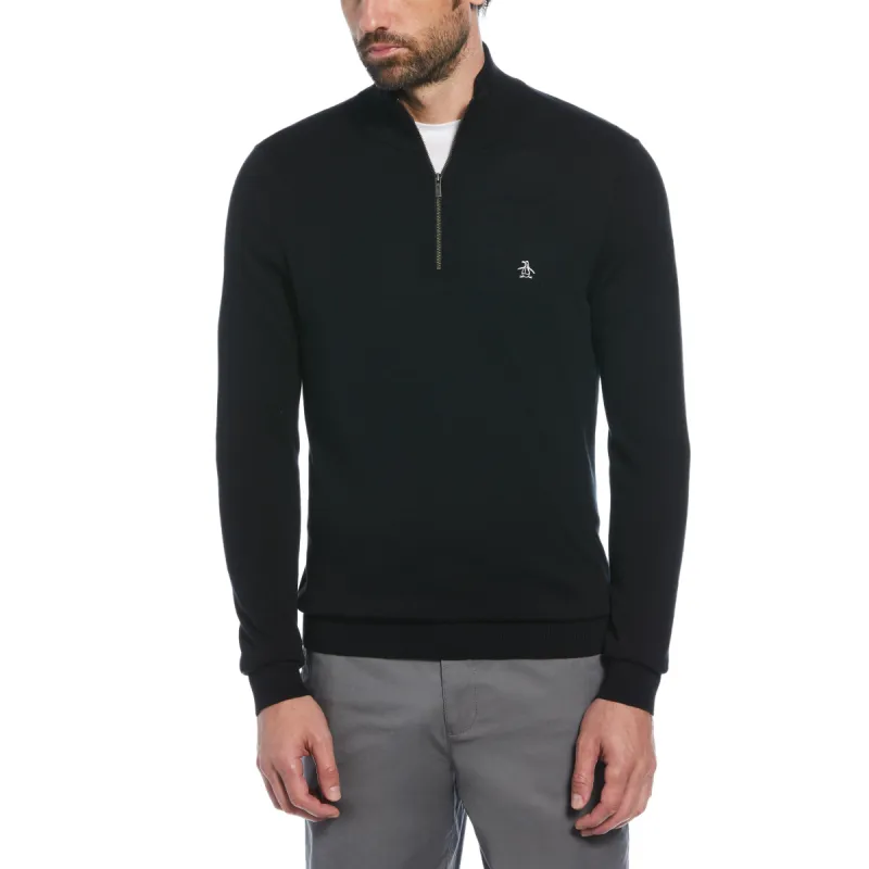1/4 Zip Cotton Jersey Sweater sold by Original Penguin