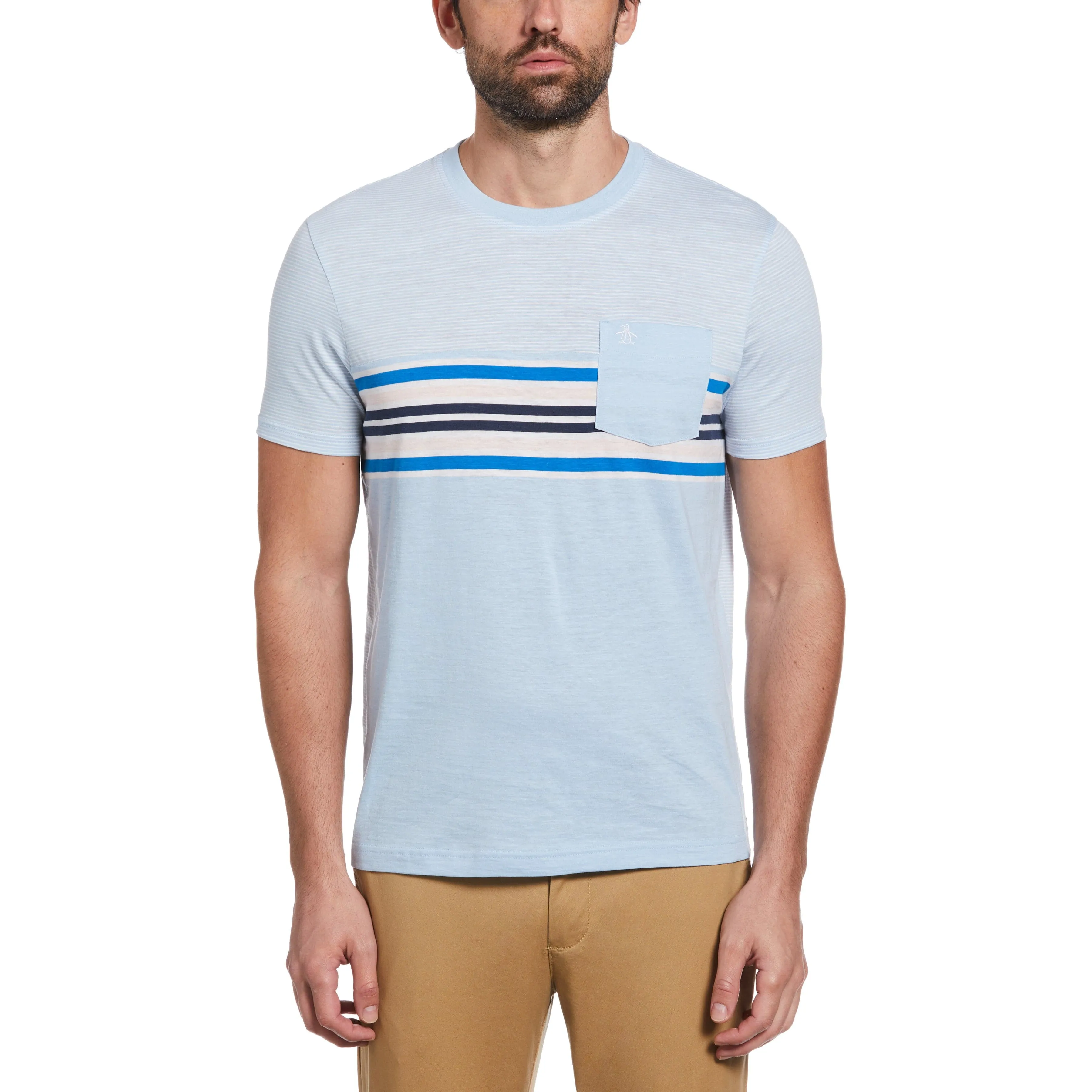 Striped Color Block Pocket Tee sold by Original Penguin