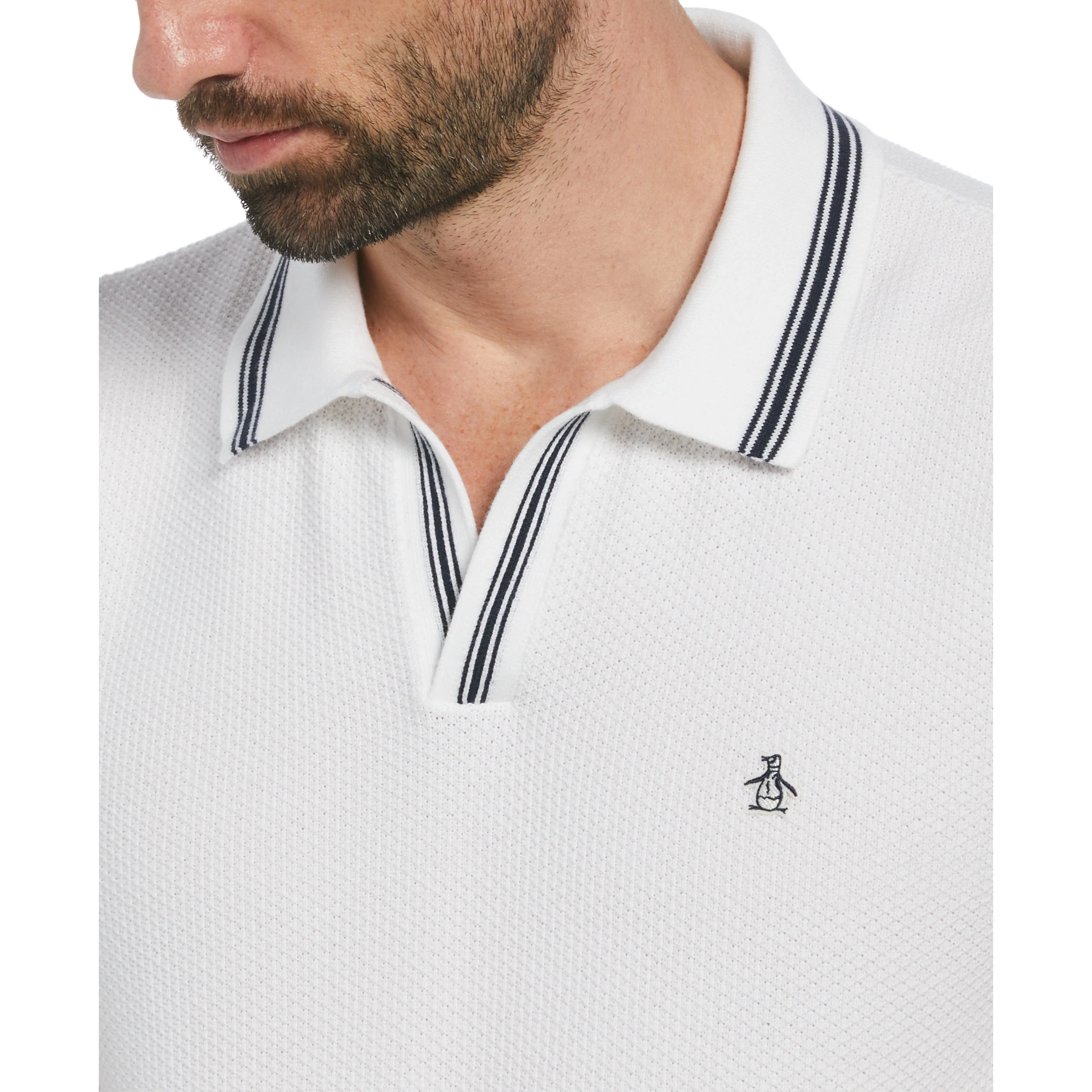 Textured Johnny Collar Sweater Polo sold by Original Penguin product image thumbnail 3