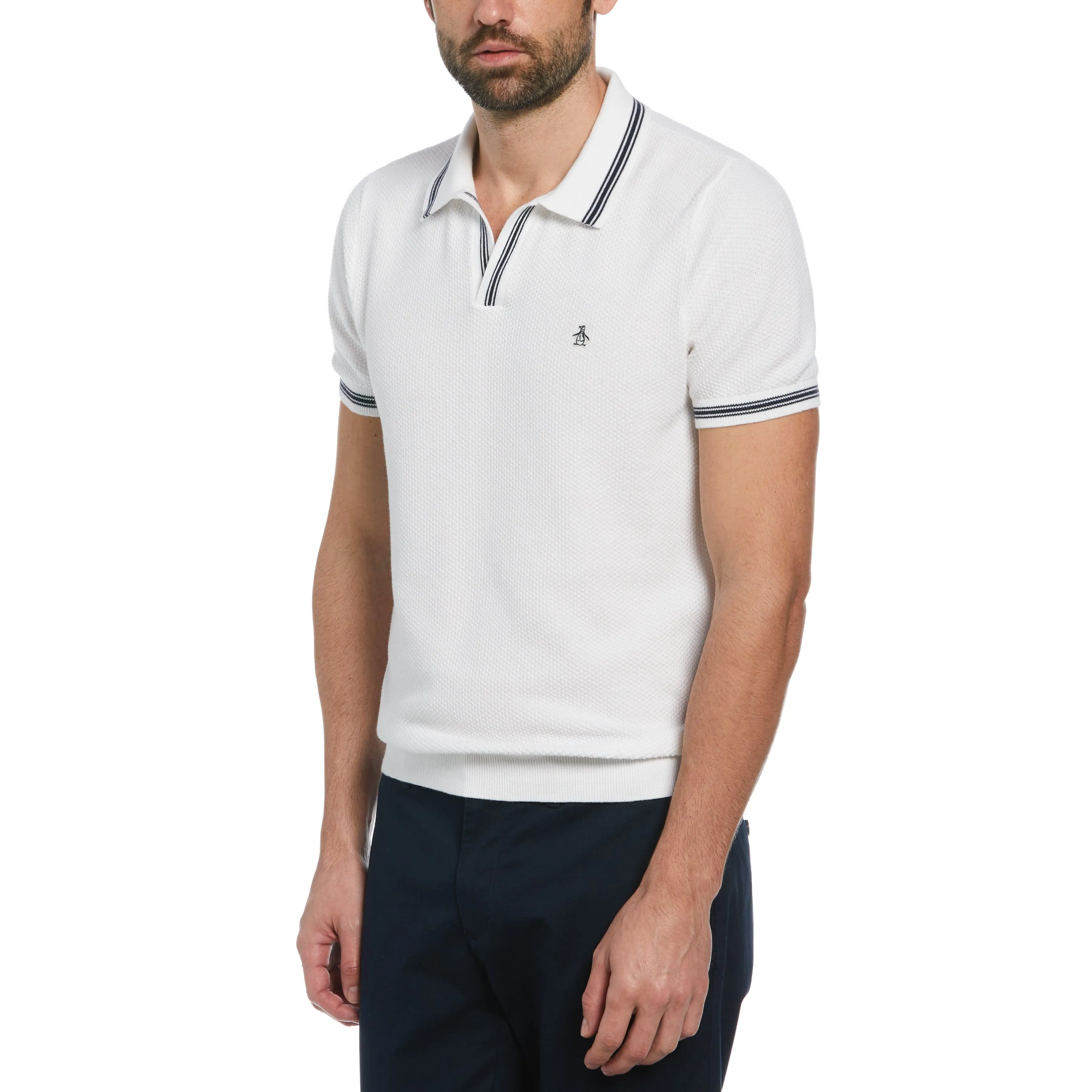 Textured Johnny Collar Sweater Polo sold by Original Penguin