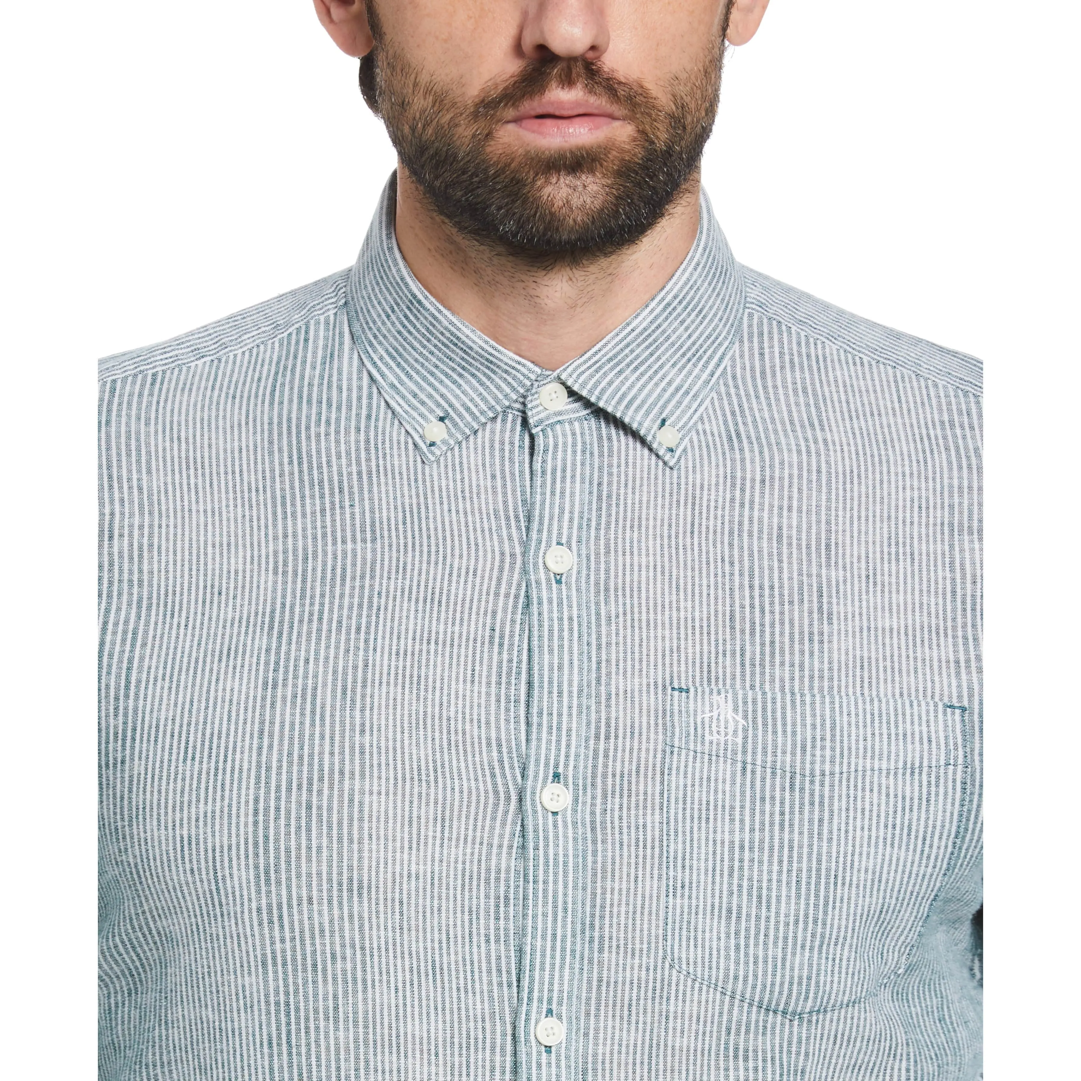 EcoVero™ Pinstripe Shirt sold by Original Penguin product image thumbnail 3