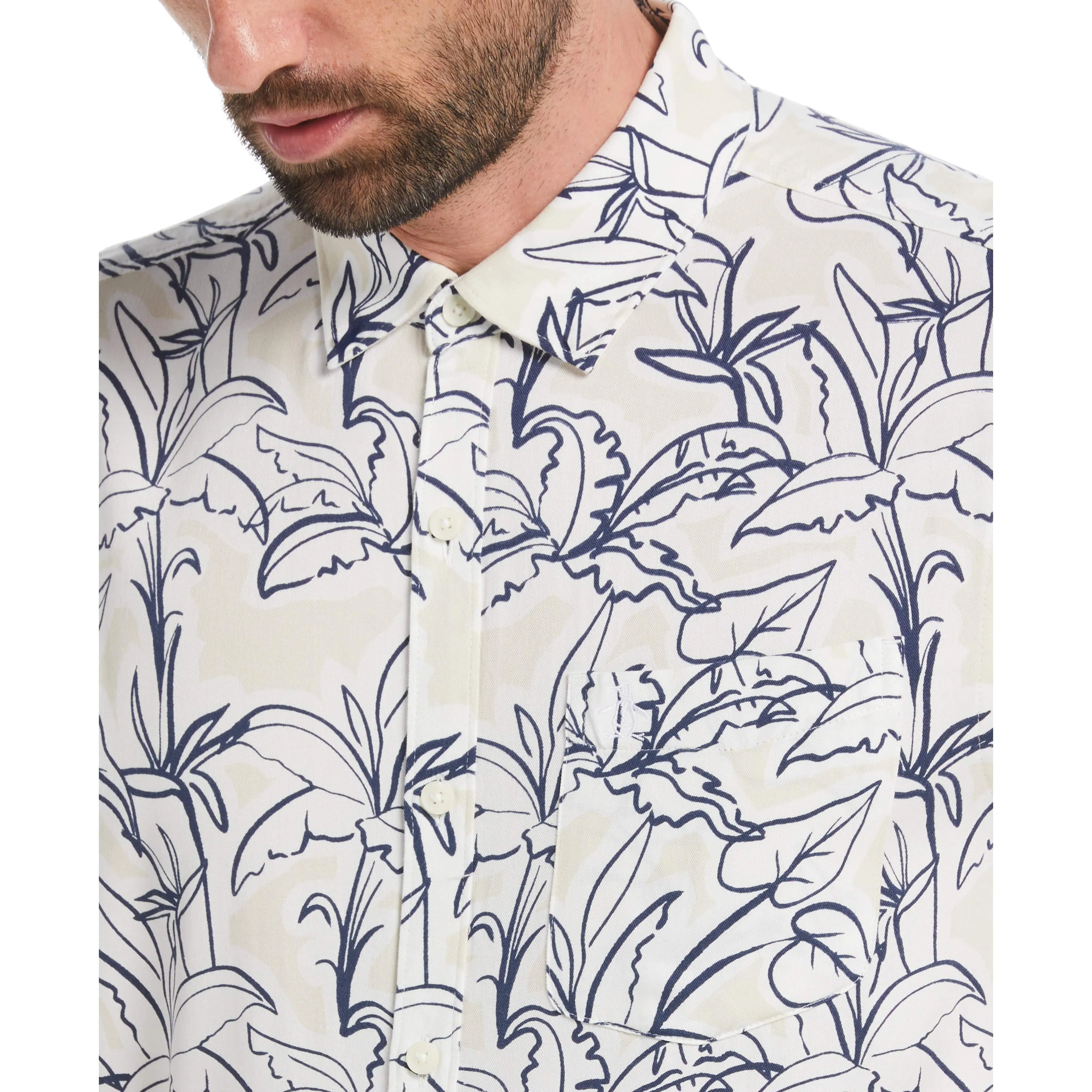 Viscose Linear Palm Print Shirt sold by Original Penguin product image thumbnail 3