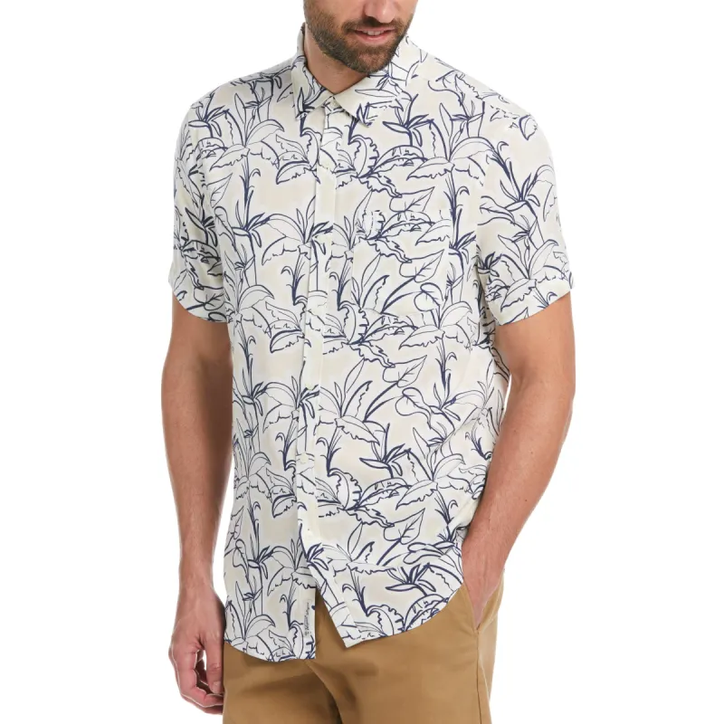 Viscose Linear Palm Print Shirt sold by Original Penguin