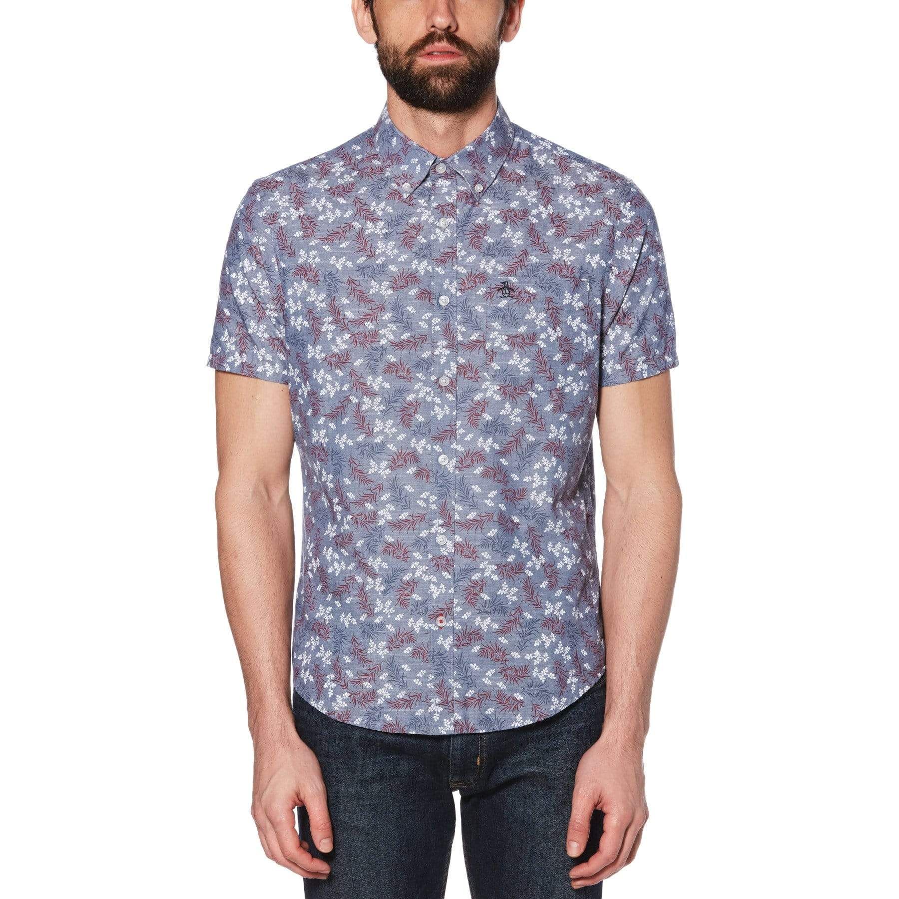 Chambray Floral Fern Print Shirt sold by Original Penguin